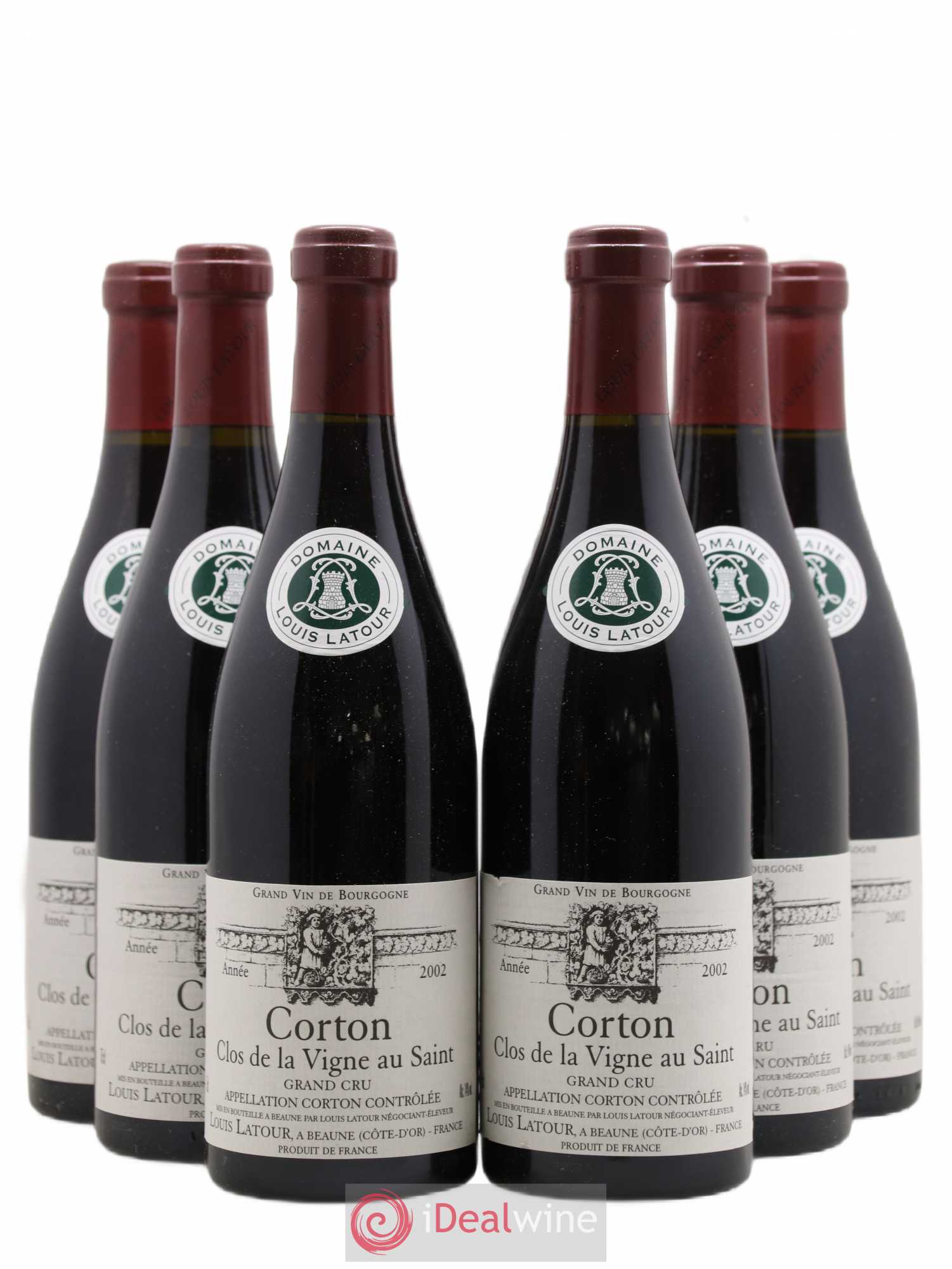 Corton Grand Cru Clos de la vigne au Saint Louis Latour 2002 - Lot de 6 bouteilles - 0