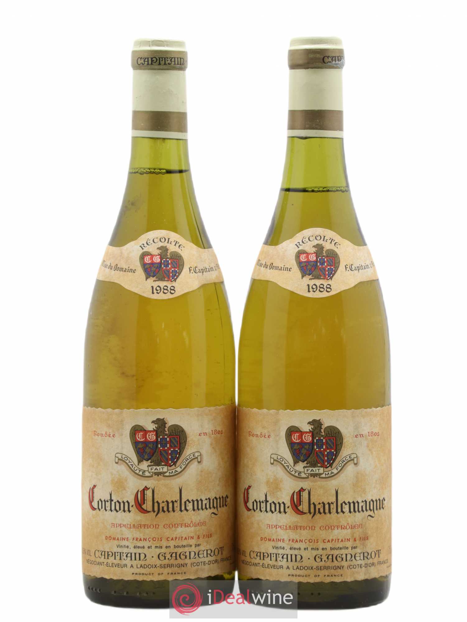 Corton-Charlemagne Grand Cru Capitain Gagnerot 1988 - Lot de 2 bouteilles - 0