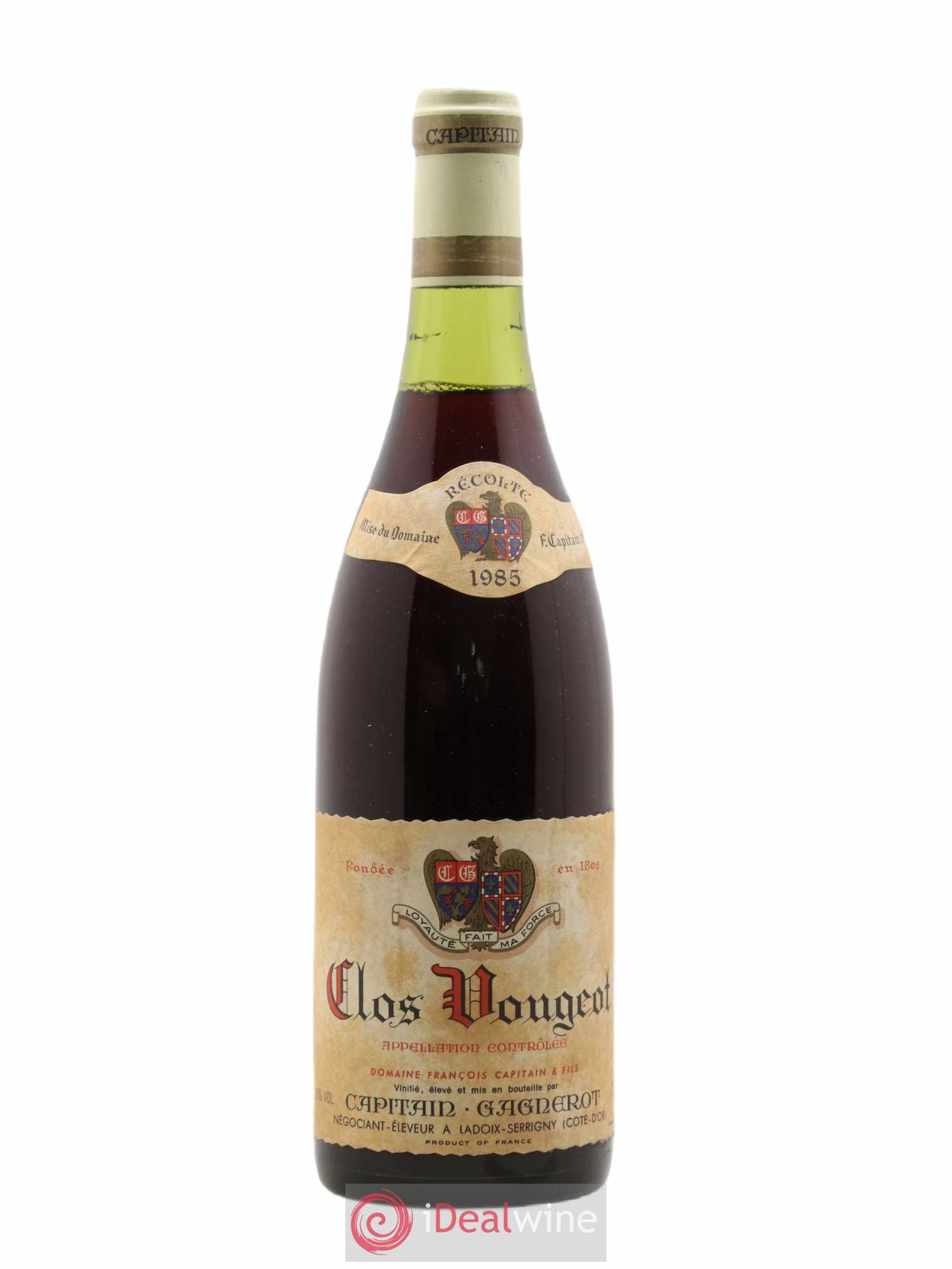 Clos de Vougeot Grand Cru Capitain-Gagnerot 1985 - Lot de 1 bouteille - 0
