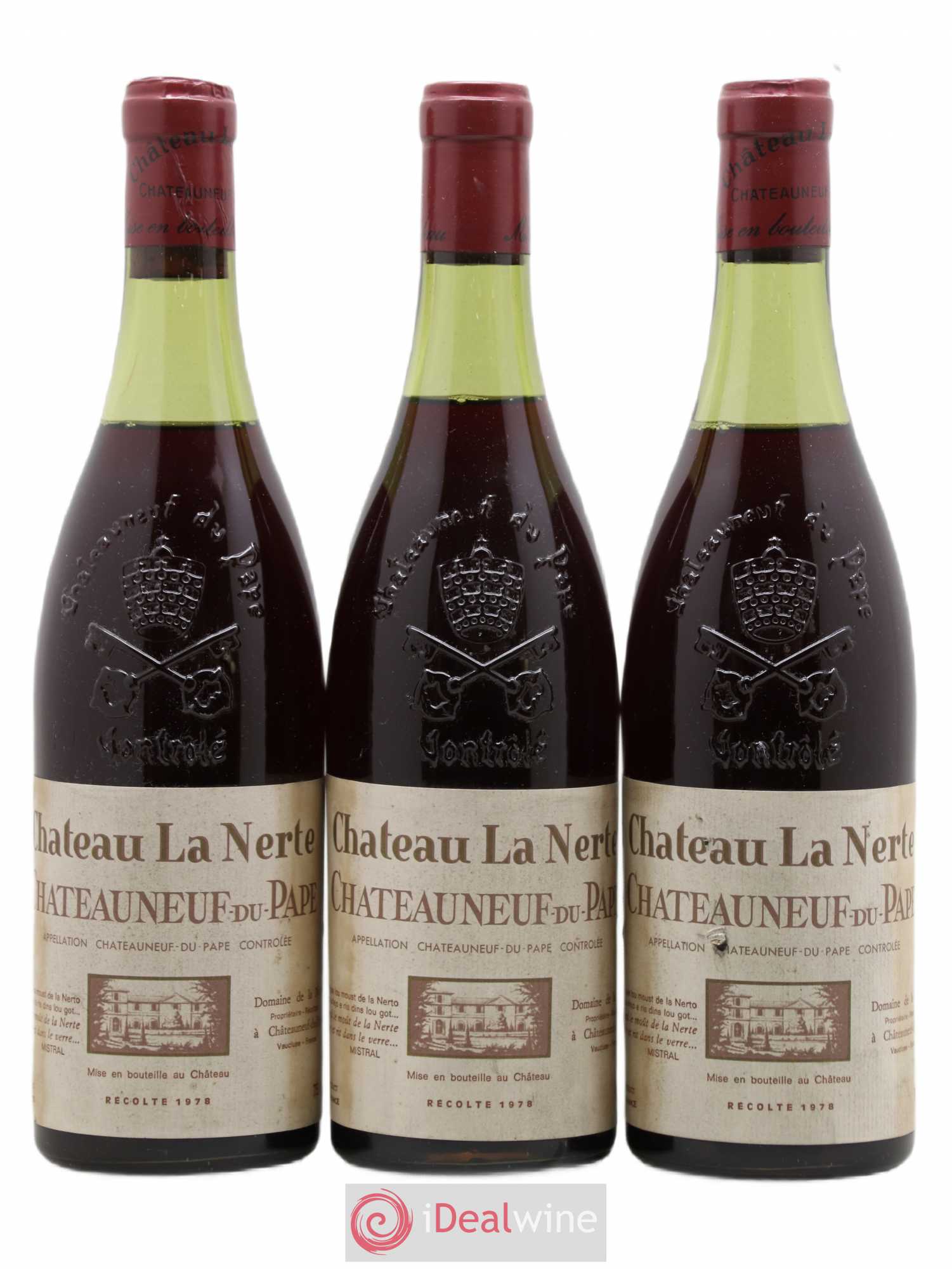 Châteauneuf-du-Pape Château la Nerthe Famille Richard 1978 - Lot de 3 bouteilles - 0
