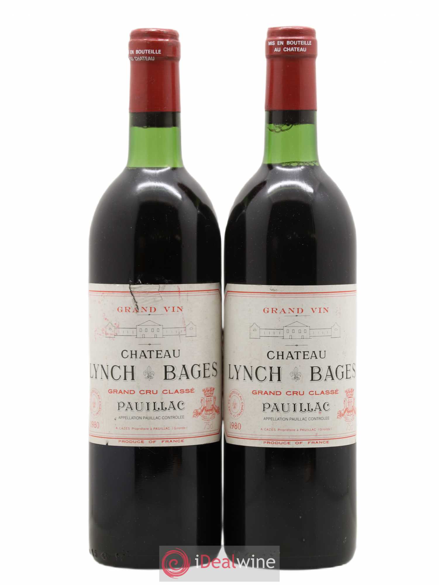 Château Lynch Bages 5ème Grand Cru Classé 1980 - Lot de 2 bouteilles - 0
