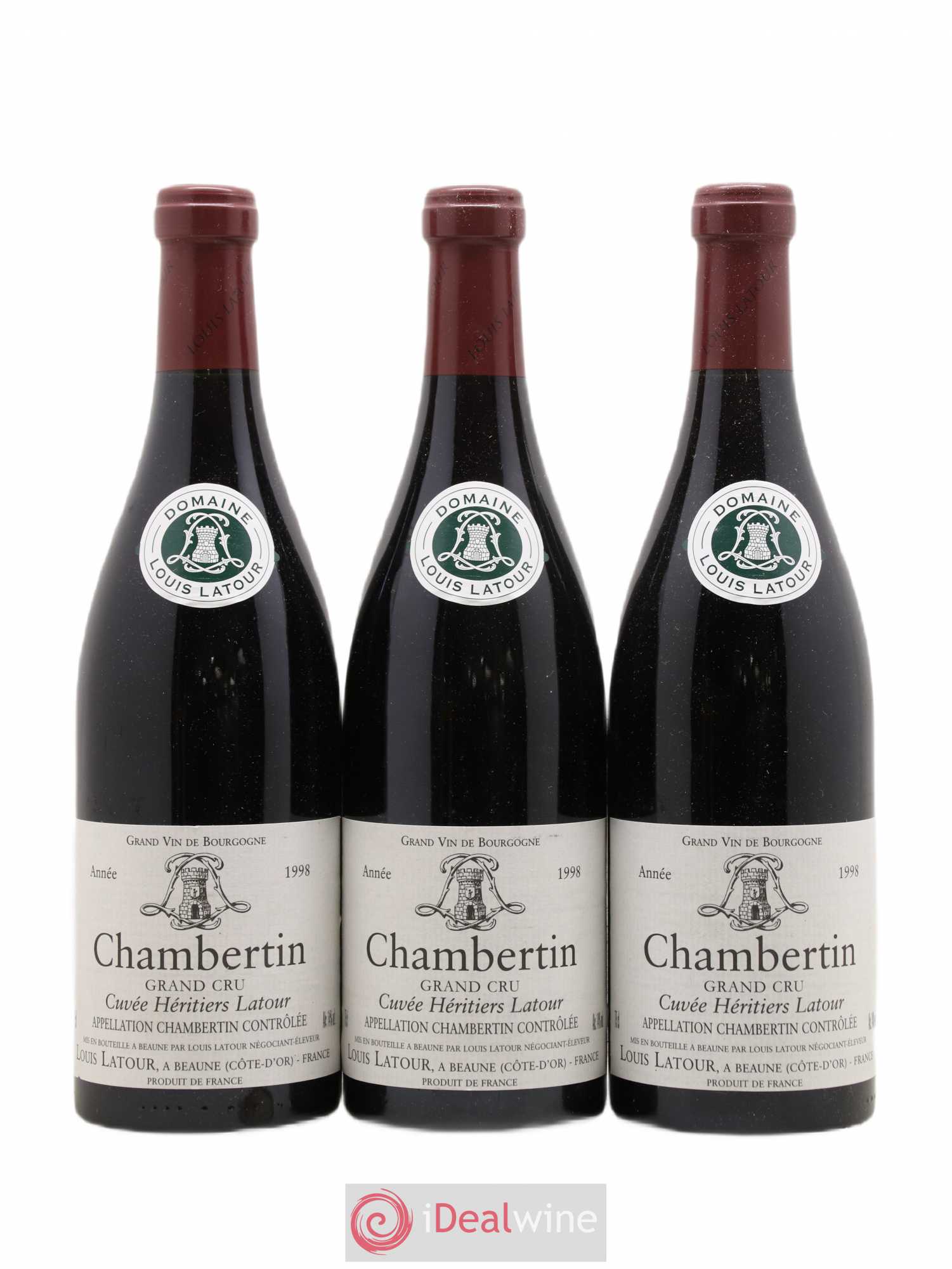 Chambertin Grand Cru Cuvée Héritiers Latour Louis Latour 1998 - Lot de 3 bouteilles - 0