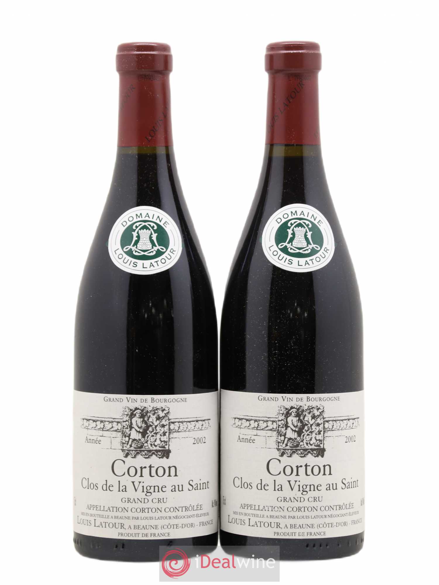 Corton Grand Cru Clos de la vigne au Saint Louis Latour 2002 - Lot de 2 bouteilles - 0