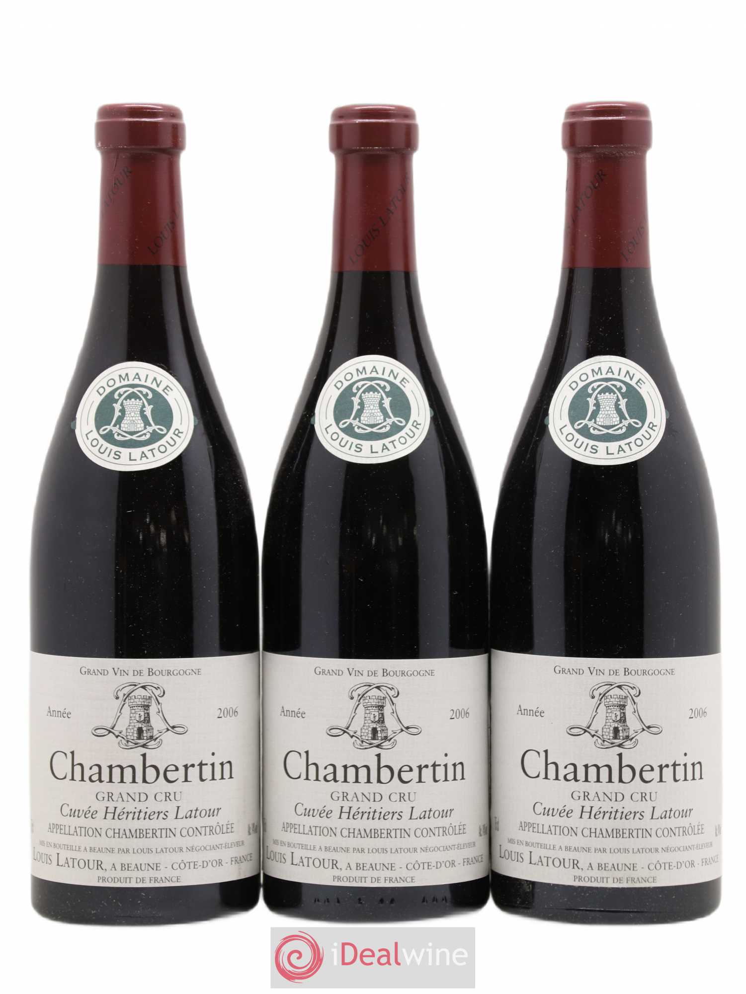 Chambertin Grand Cru Cuvée Héritiers Latour Louis Latour 2006 - Lot de 3 bouteilles - 0