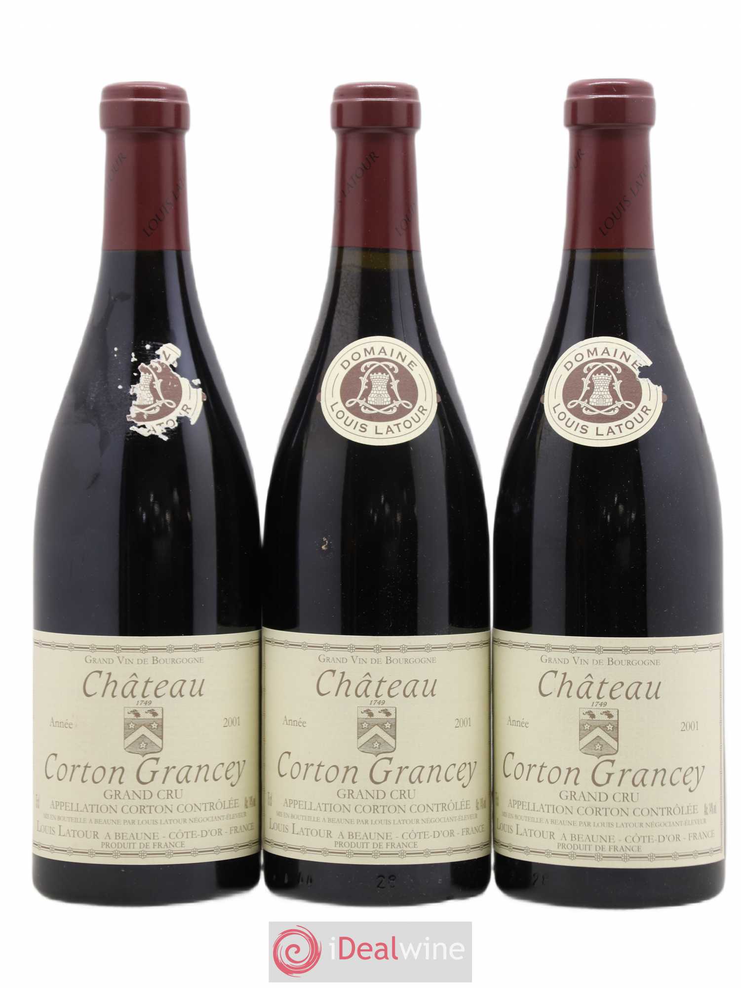 Corton Grand Cru Château Corton Grancey Louis Latour 2001 - Lot de 3 bouteilles - 0