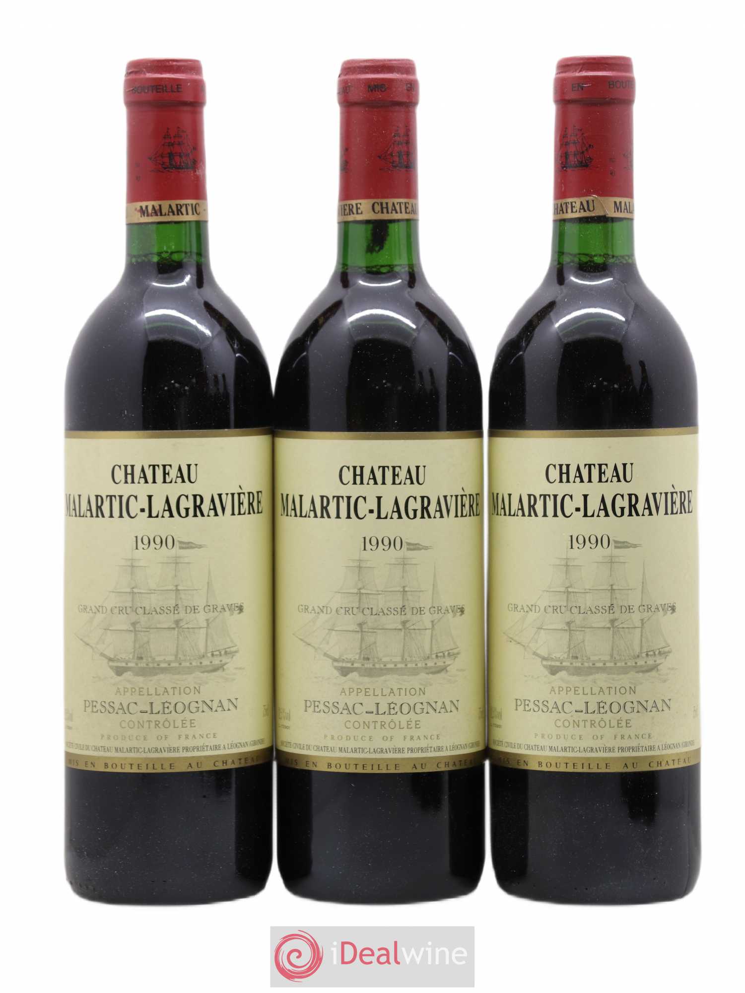 Château Malartic-Lagravière Cru Classé de Graves 1990 - Lot de 6 bouteilles - 1
