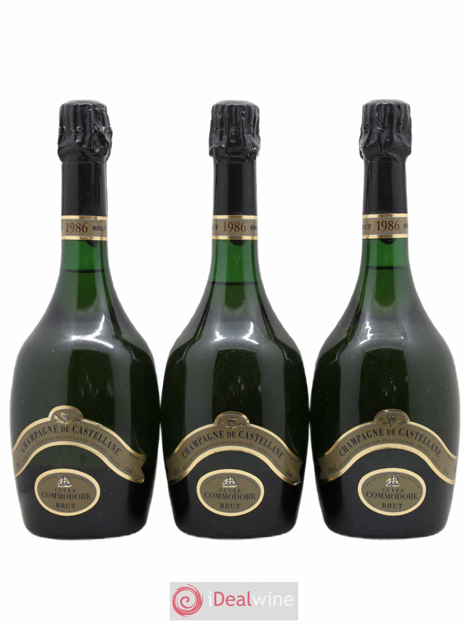 Champagne De Castellane cuvée Commodore brut 1986 - Lot de 3 bouteilles - 0