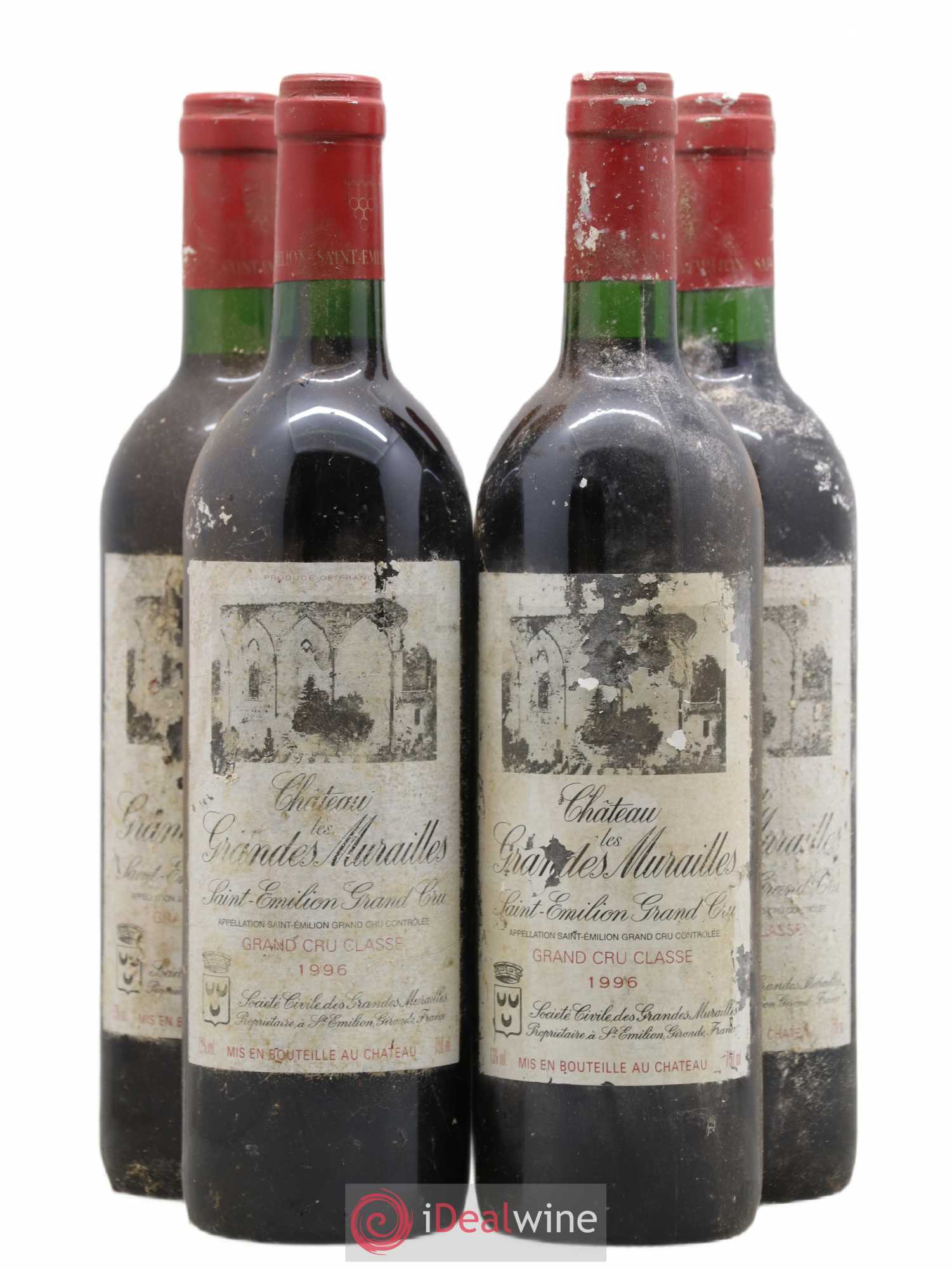 Château les Grandes Murailles Grand Cru Classé 1996 - Lot de 4 bouteilles - 0