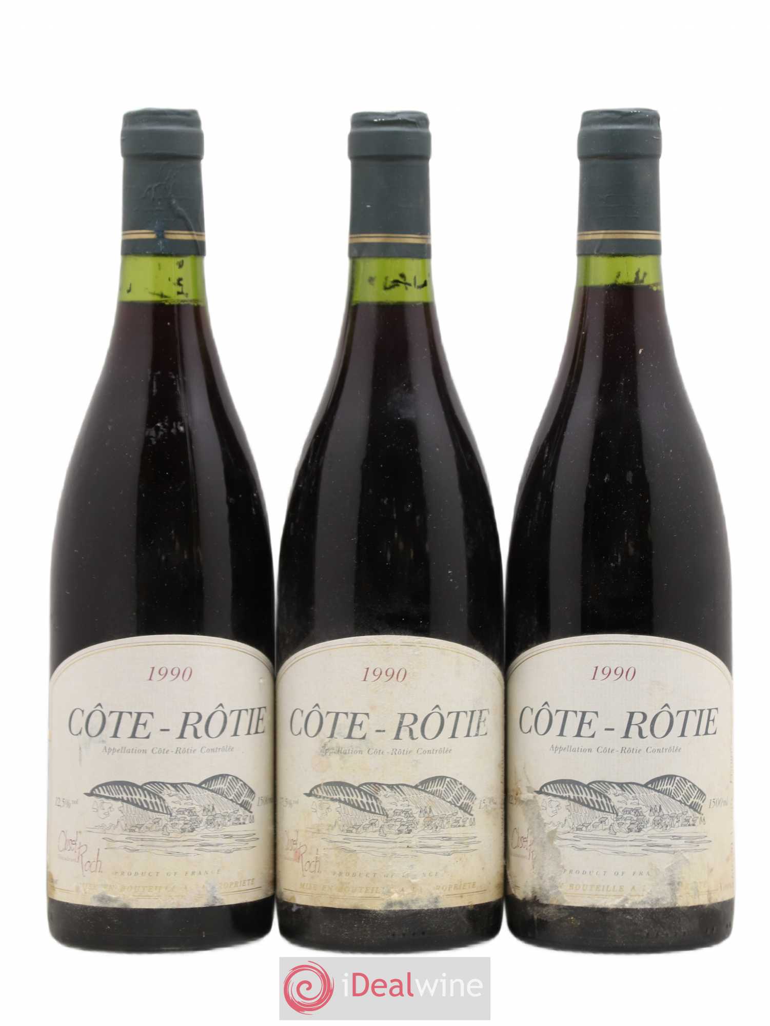 Côte-Rôtie Clusel-Roch 1990 - Lot de 3 bouteilles - 0
