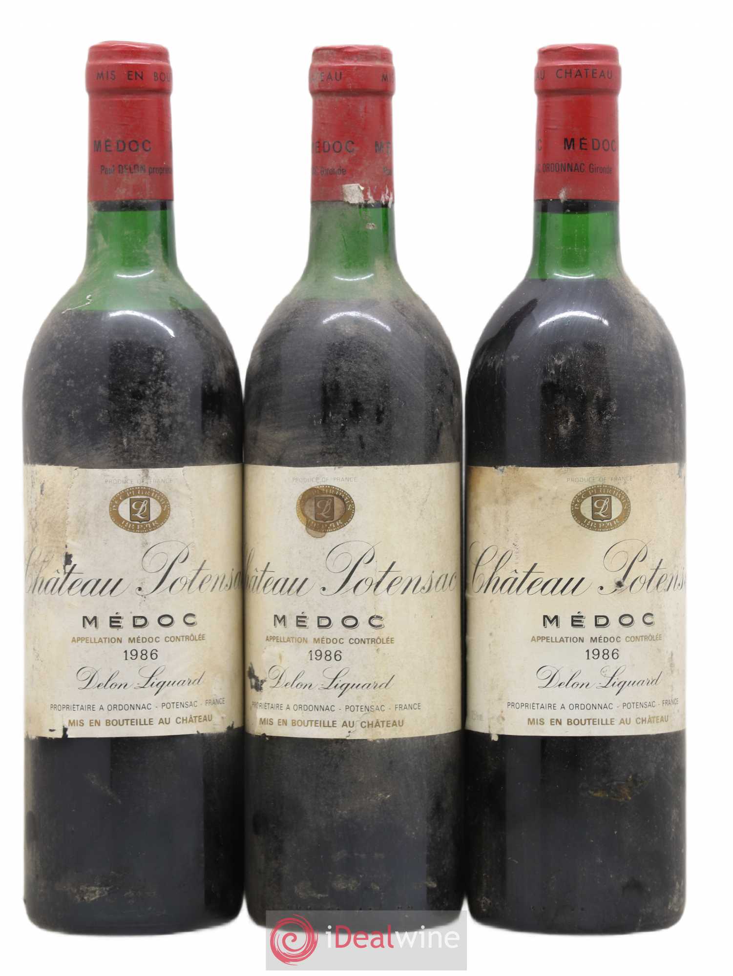 Château Potensac 1986 - Lot de 3 bouteilles - 0