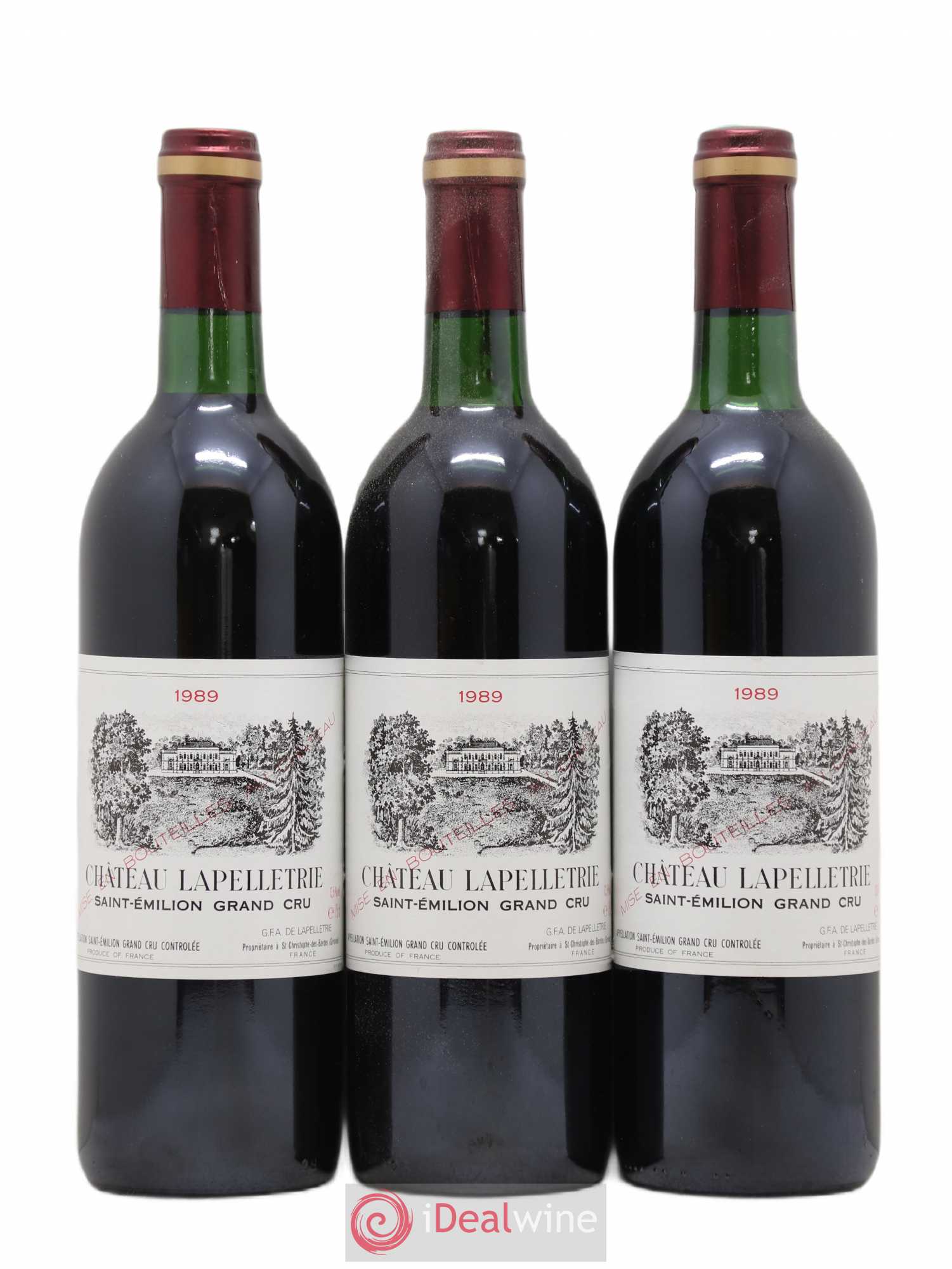Saint-Émilion Grand Cru Château Lapelletrie 1989 - Lot de 6 bouteilles - 1
