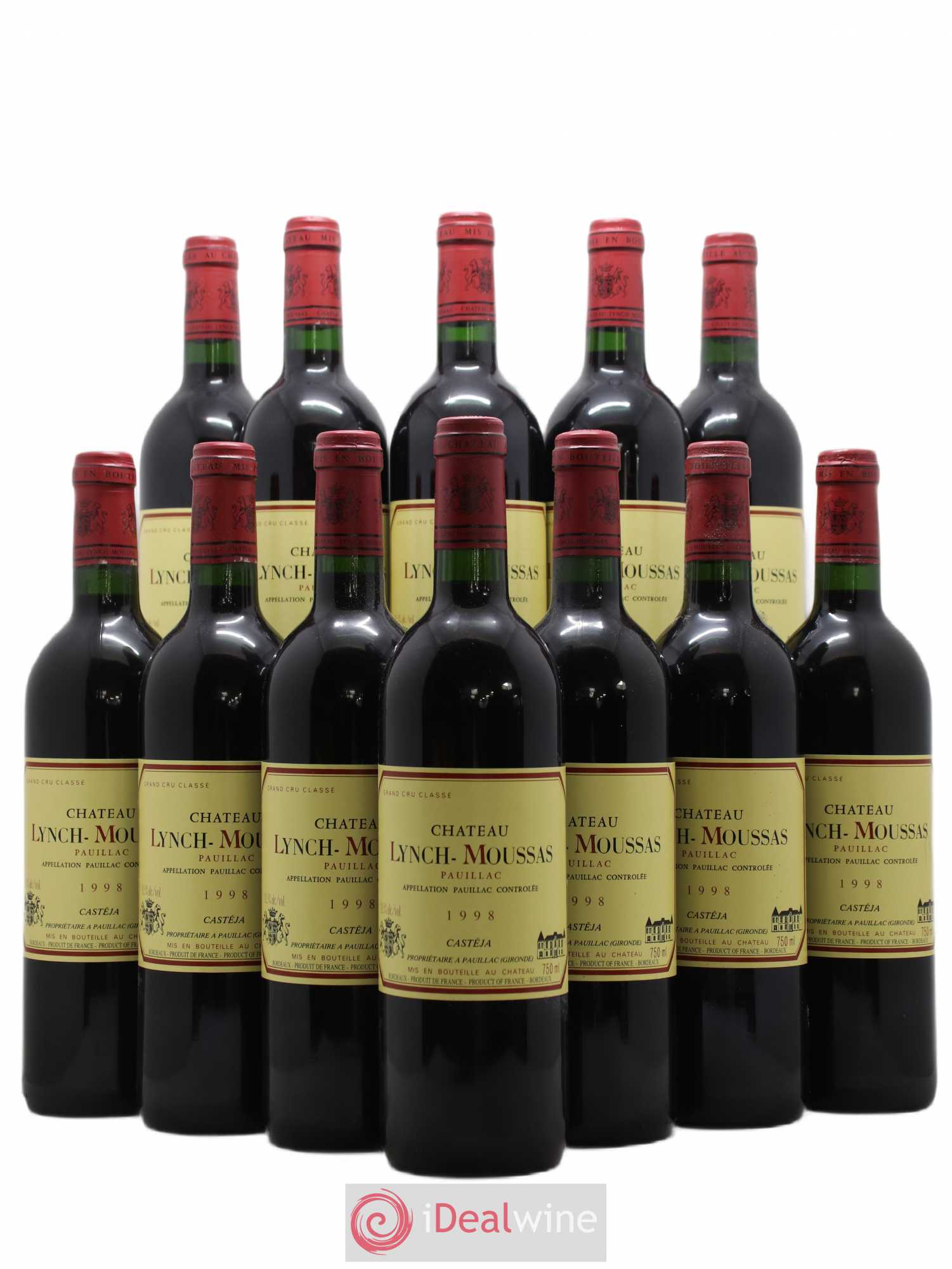 Château Lynch Moussas 5ème Grand Cru Classé 1998 - Lot de 12 bouteilles - 0