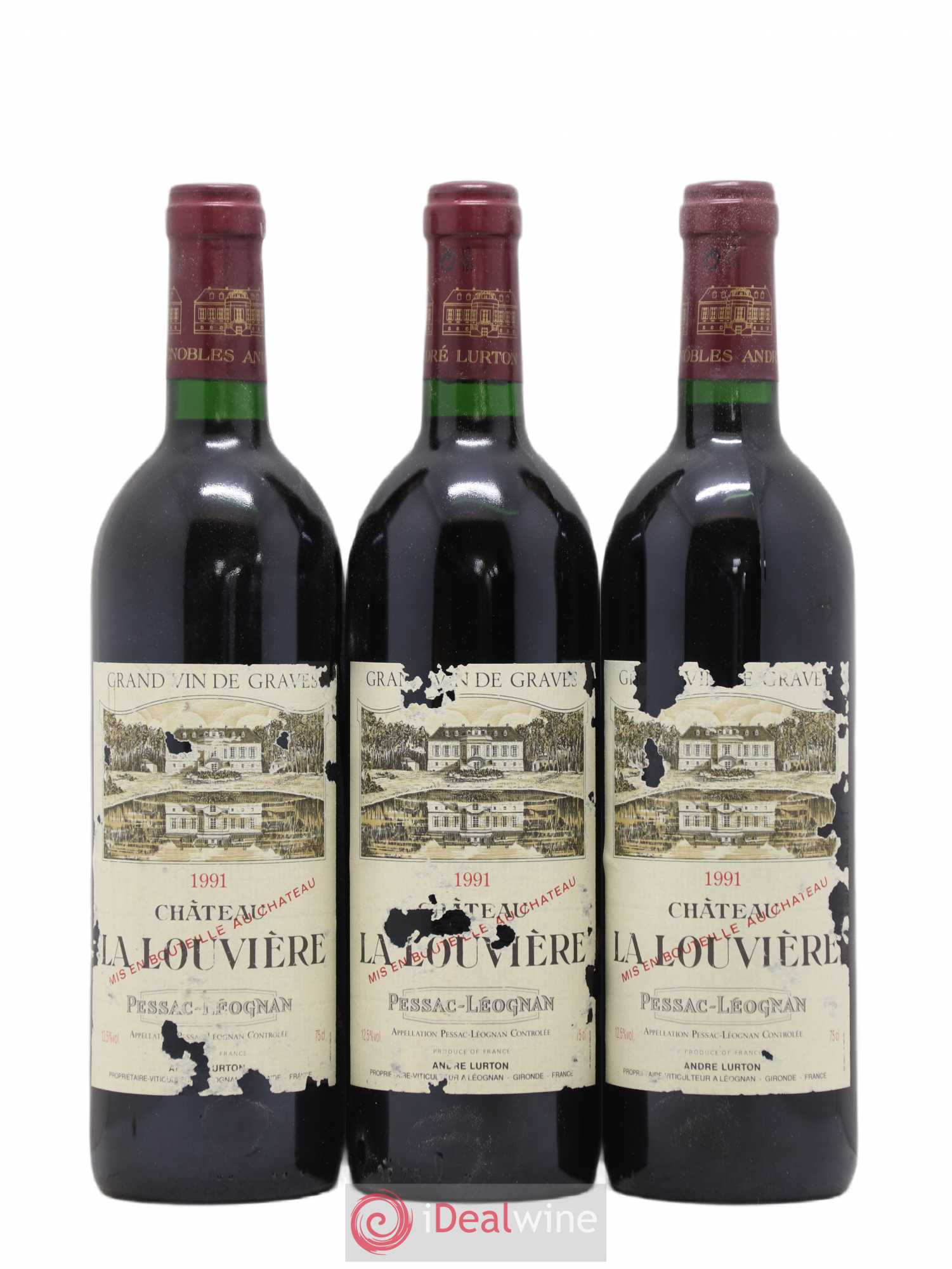 Château la Louvière 1991 - Lot de 12 bouteilles - 1