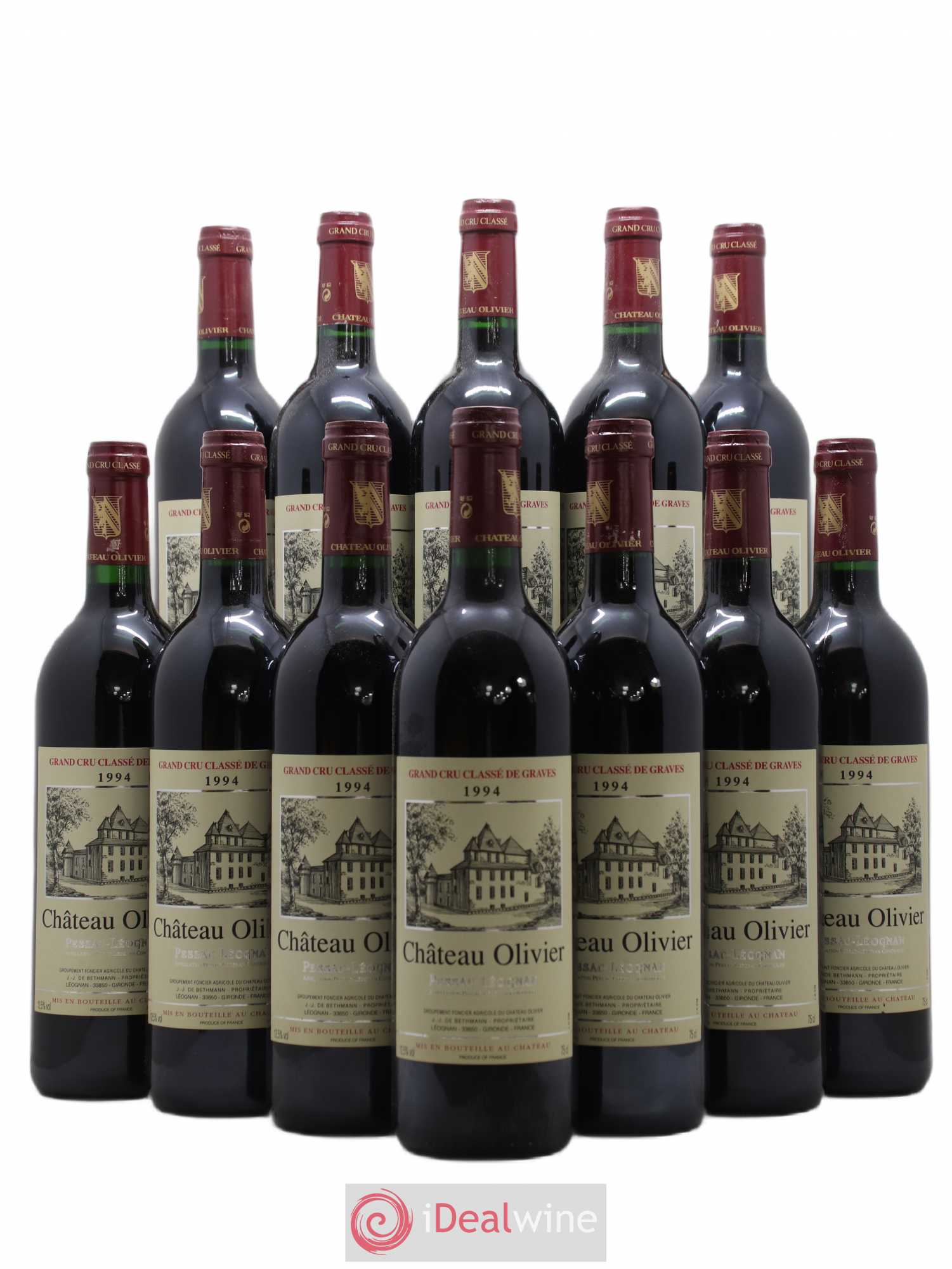 Château Olivier Cru Classé de Graves 1994 - Lot de 12 bouteilles - 0