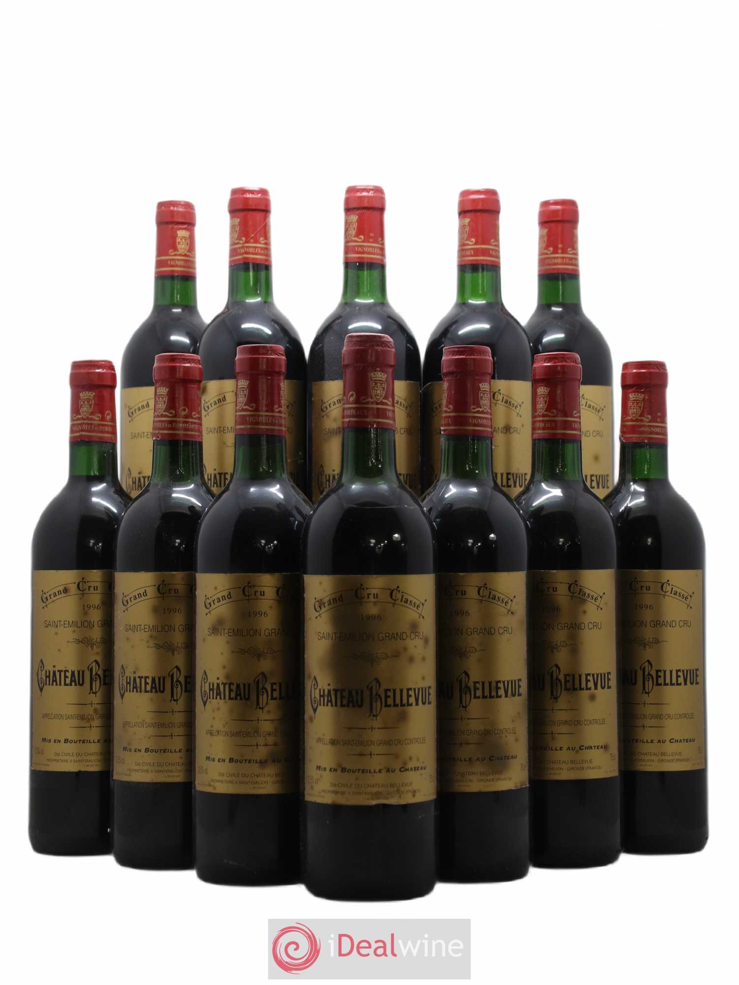 Château Bellevue Grand Cru Classé 1996 - Lot de 12 bouteilles - 0