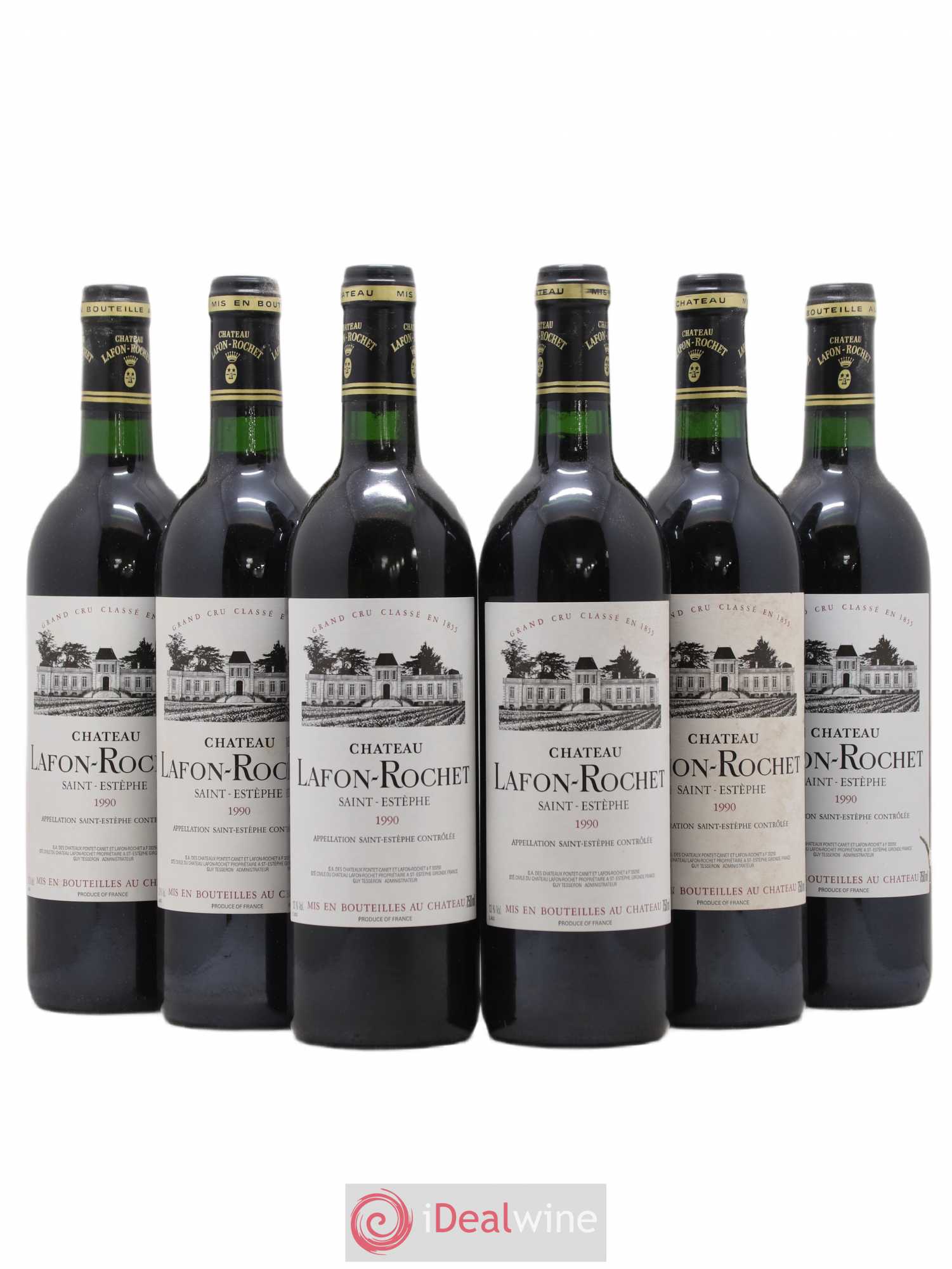 Château Lafon Rochet 4ème Grand Cru Classé 1990 - Lot de 6 bouteilles - 0