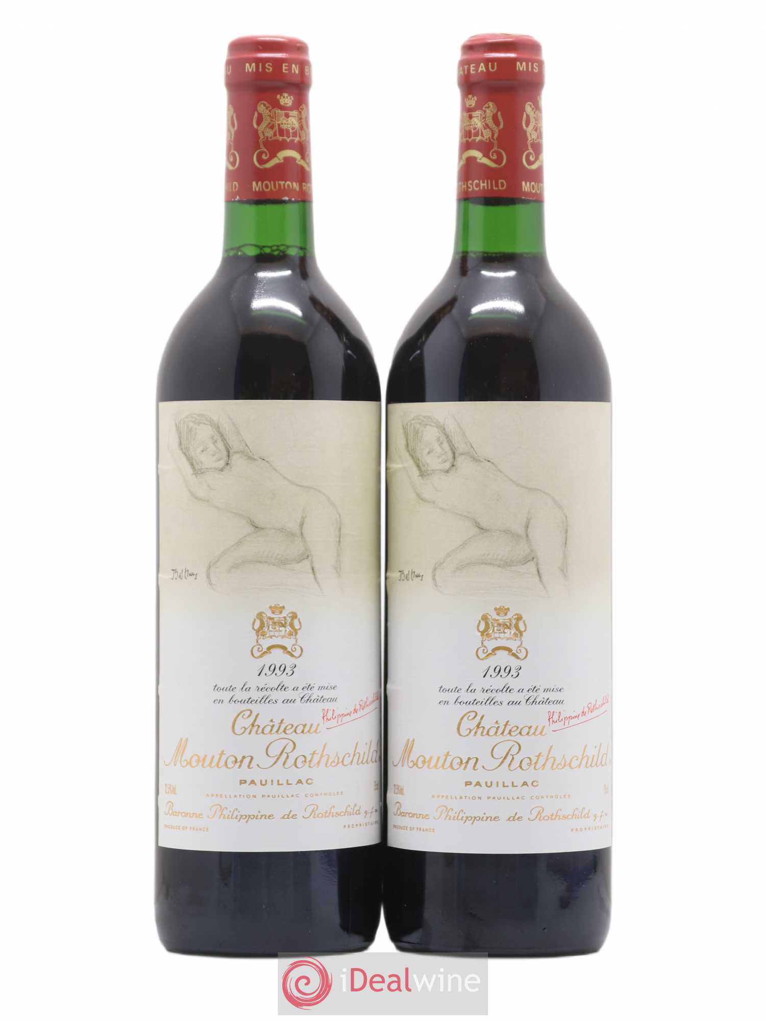 Château Mouton Rothschild 1er Grand Cru Classé 1993 - Lot de 2 bouteilles - 0