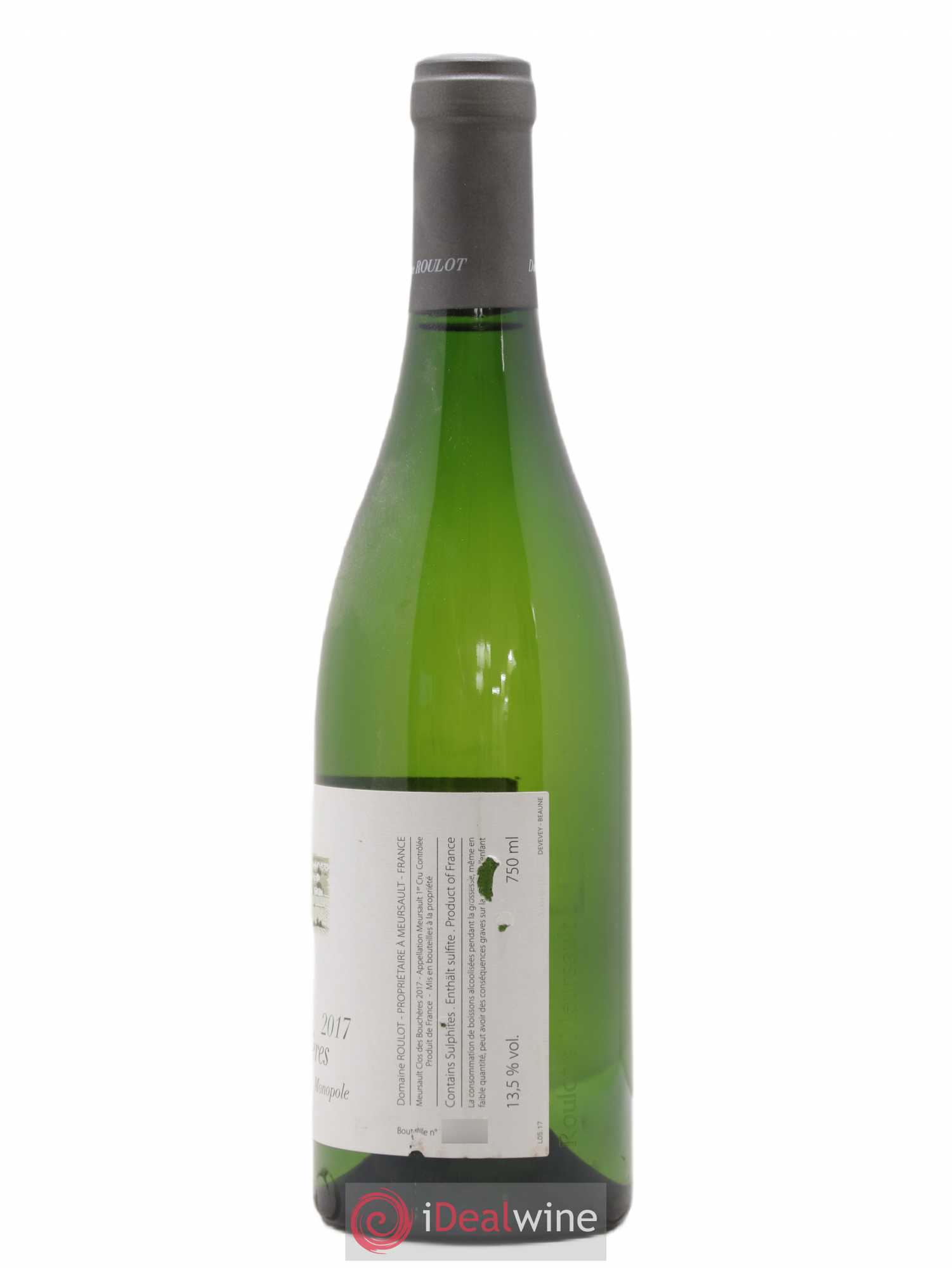 Meursault 1er Cru Clos des Bouchères Roulot (Domaine) 2017 - Lot de 1 bouteille - 1