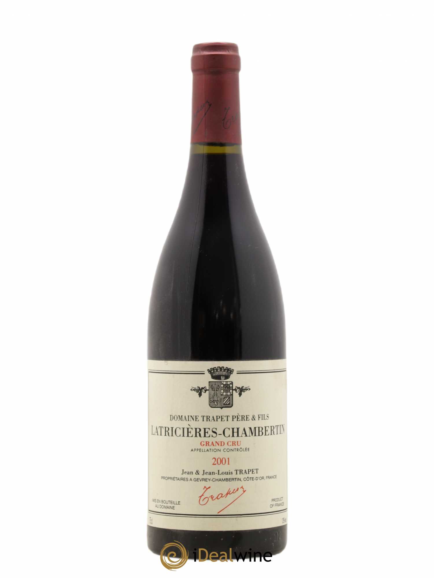 Latricières-Chambertin Grand Cru Domaine Trapet 2001 - Lot de 1 bouteille - 0