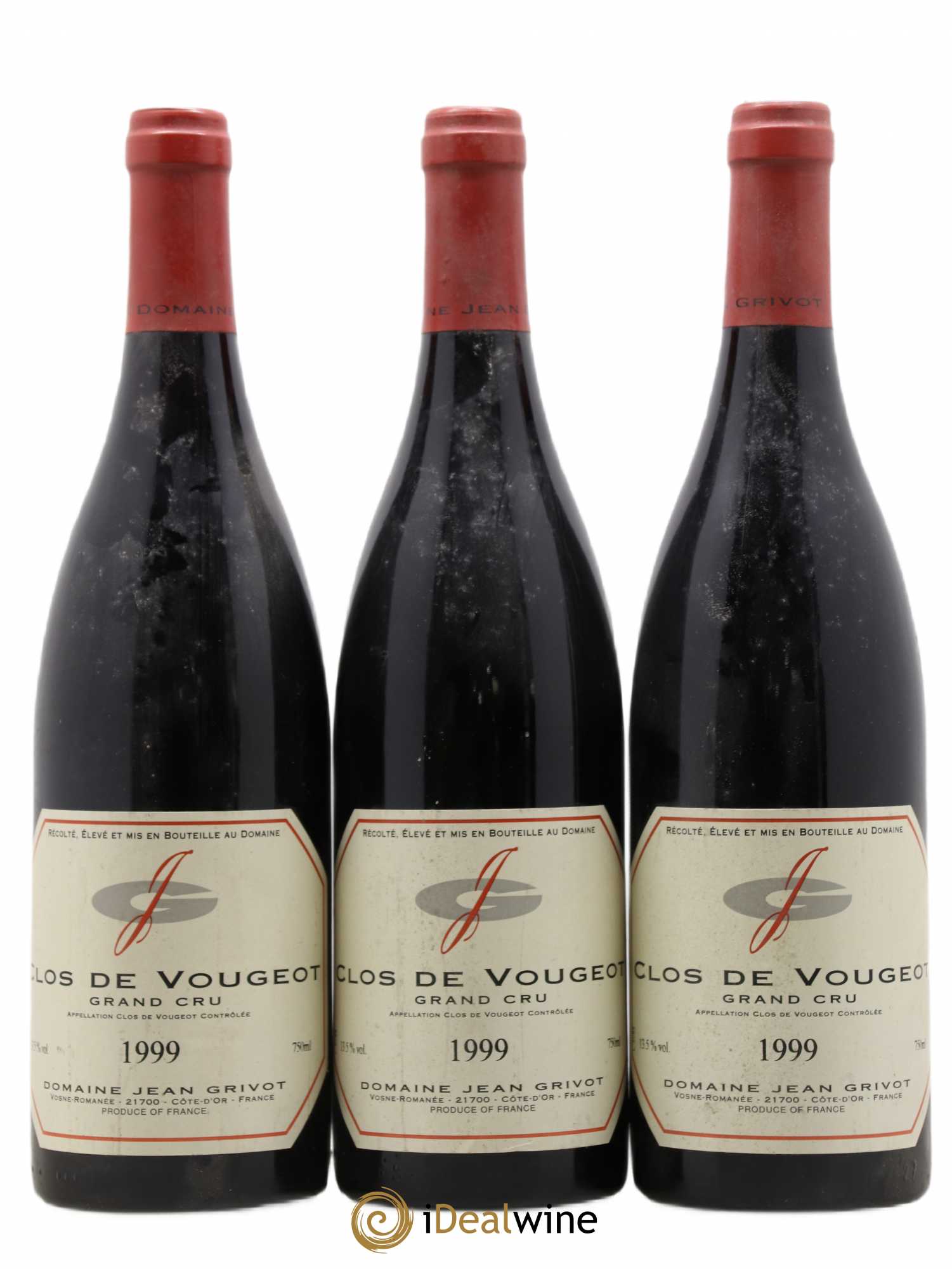 Clos de Vougeot Grand Cru Jean Grivot 1999 - Lot de 3 bouteilles - 0
