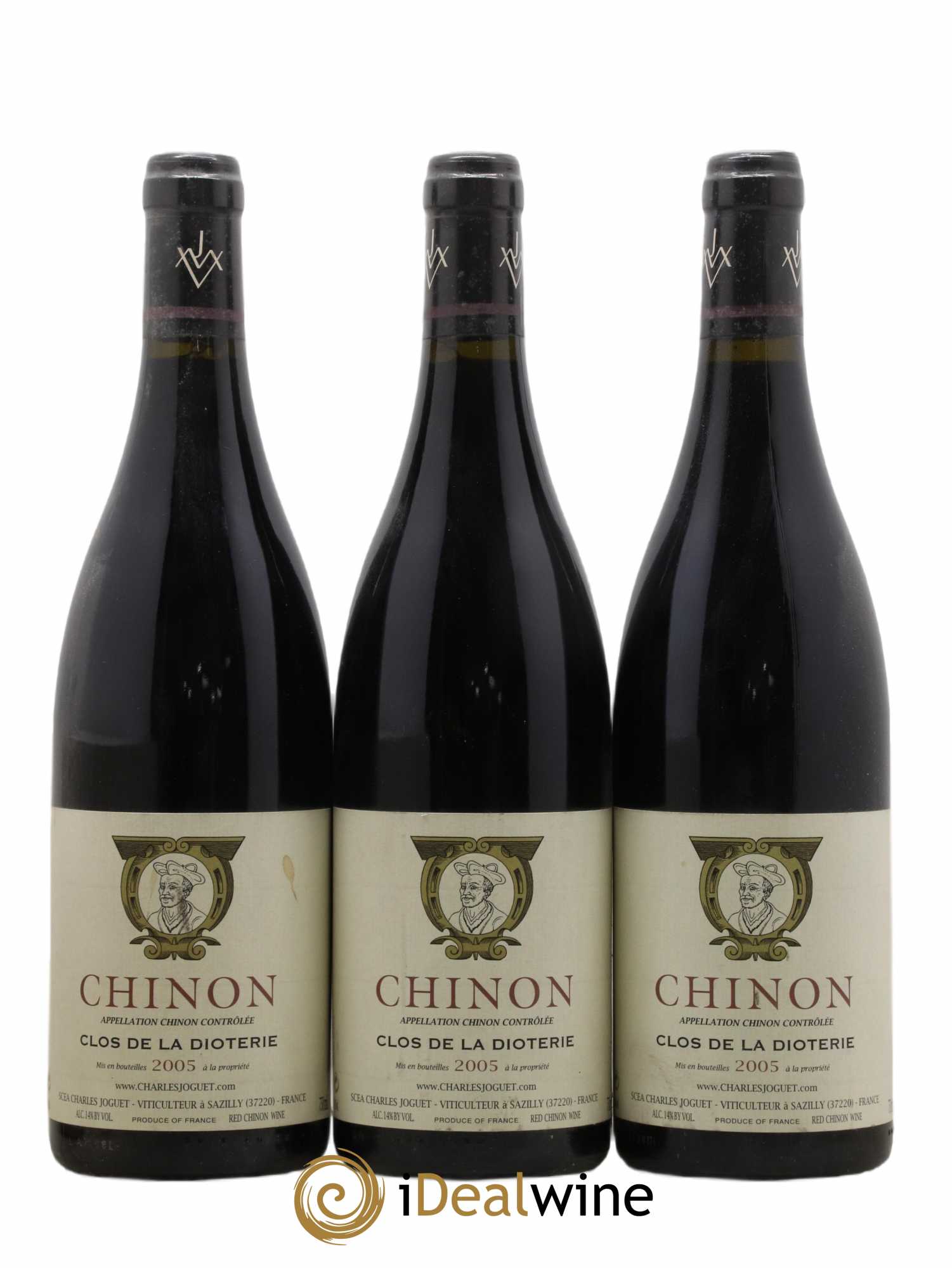 Chinon Clos de La Dioterie Charles Joguet 2005 - Lot of 3 bottles - 0
