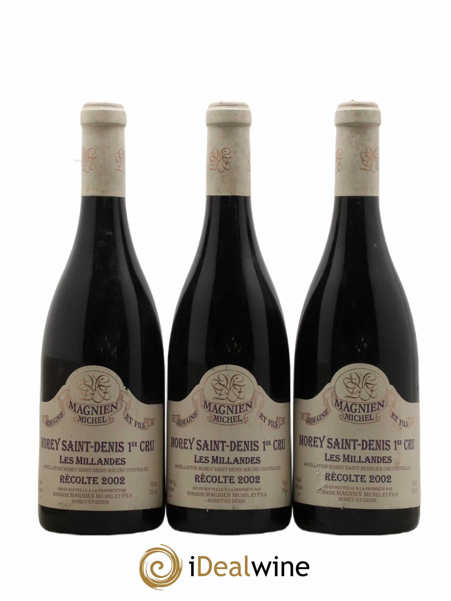 Morey-Saint-Denis 1er Cru Les Millandes Michel Magnien 2002 - Lot de 3 bouteilles - 0