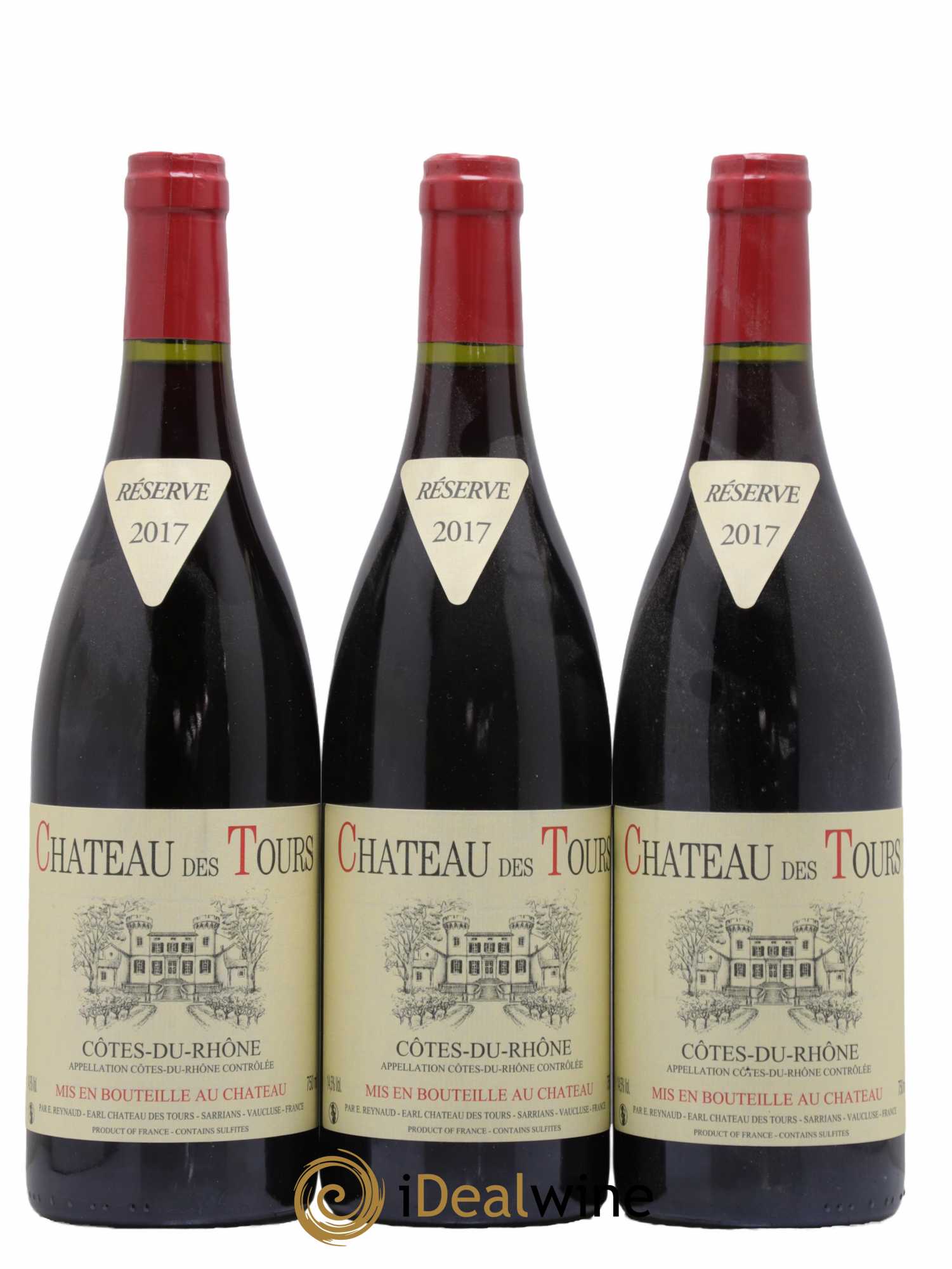 Côtes-du-Rhône Château des Tours Emmanuel Reynaud 2017 - Lot de 3 bouteilles - 0