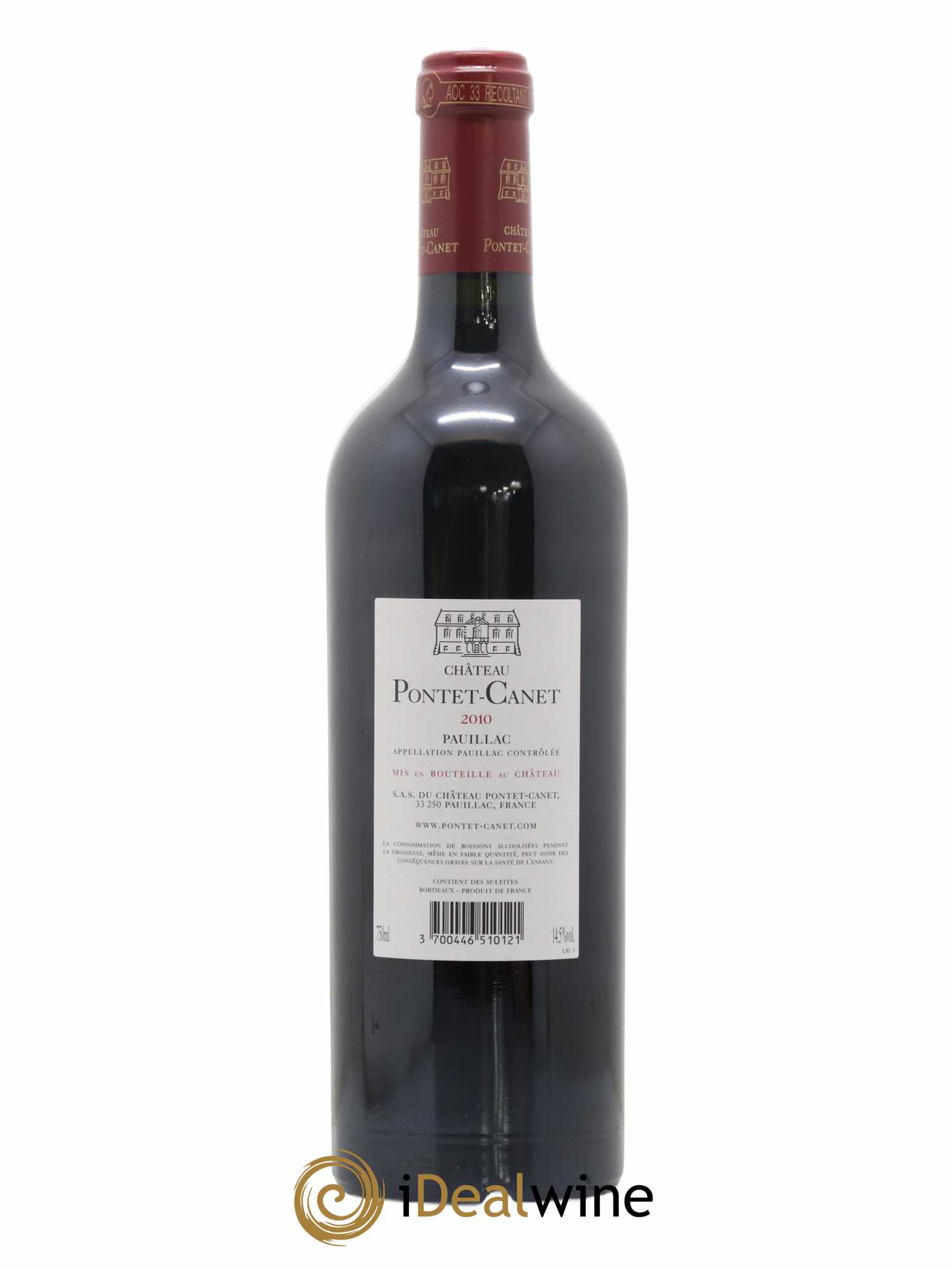 Château Pontet Canet 5ème Grand Cru Classé 2010 - Lot de 1 bouteille - 1