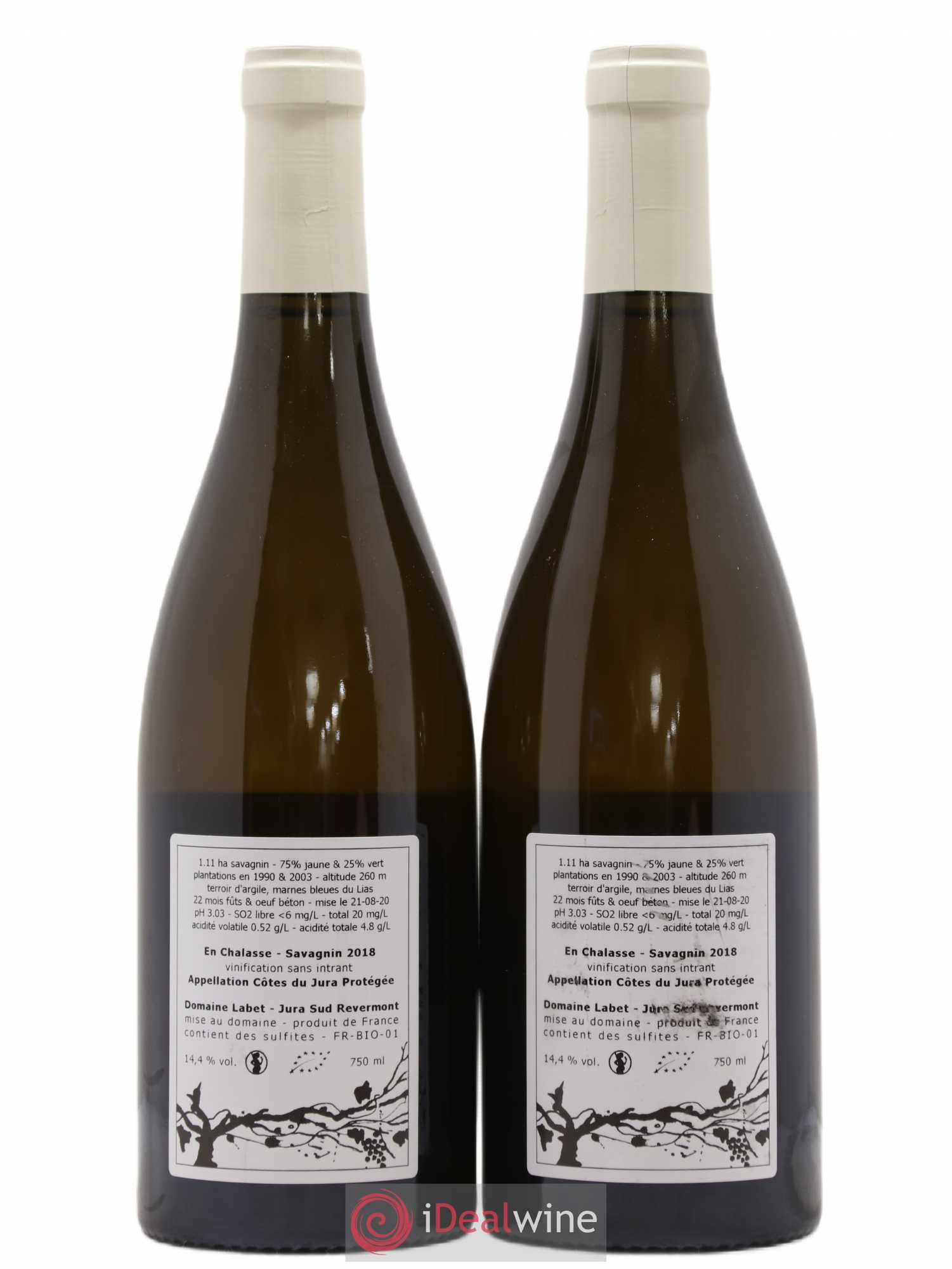 Côtes du Jura Fleur de Savagnin En Chalasse Romain - Julien - Charline Labet 2018 - Lot de 2 bouteilles - 1