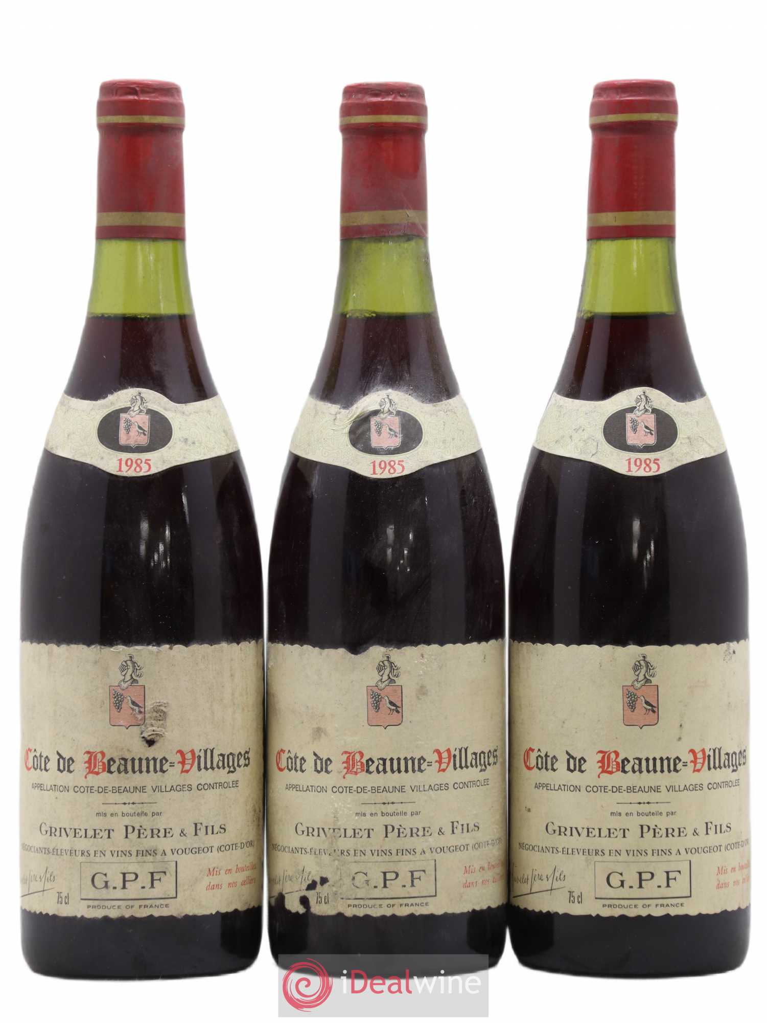 Côte de Beaune-Villages Domaine Grivelet 1985 - Lot de 3 bouteilles - 0