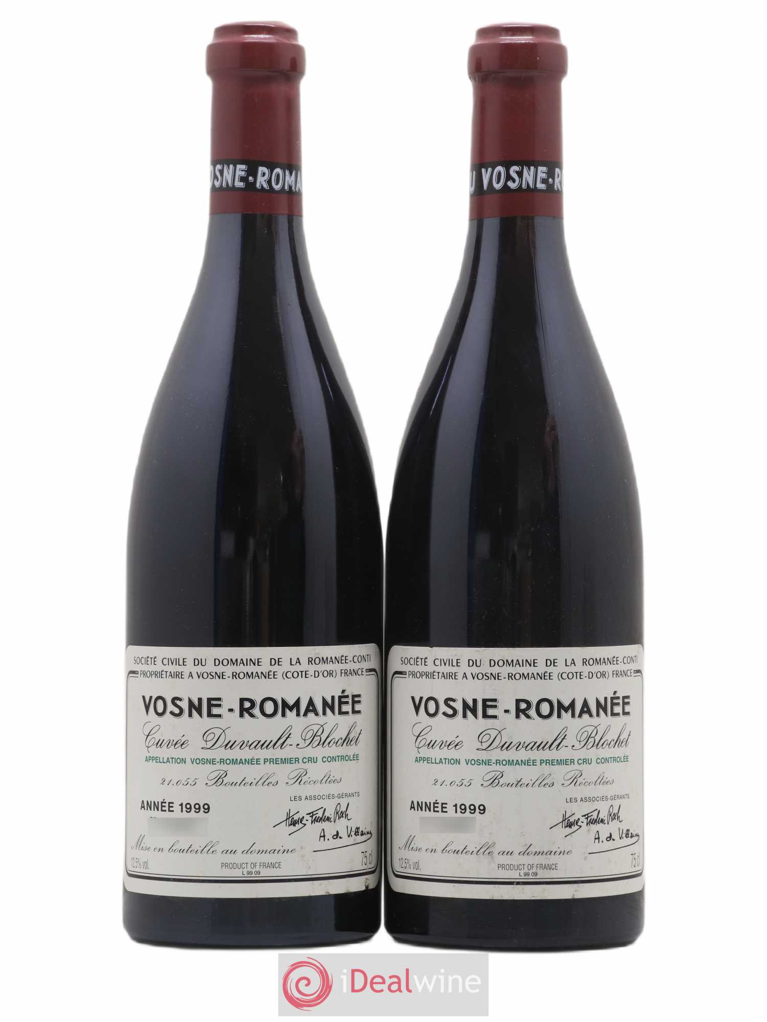 Vosne-Romanée 1er Cru Cuvée Duvault Blochet Domaine de la Romanée-Conti 1999 - Lot de 2 bouteilles - 0