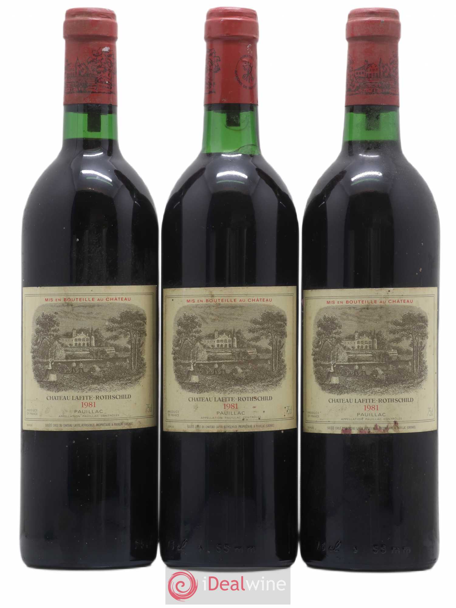 Château Lafite Rothschild 1er Grand Cru Classé 1981 - Lot de 3 bouteilles - 0