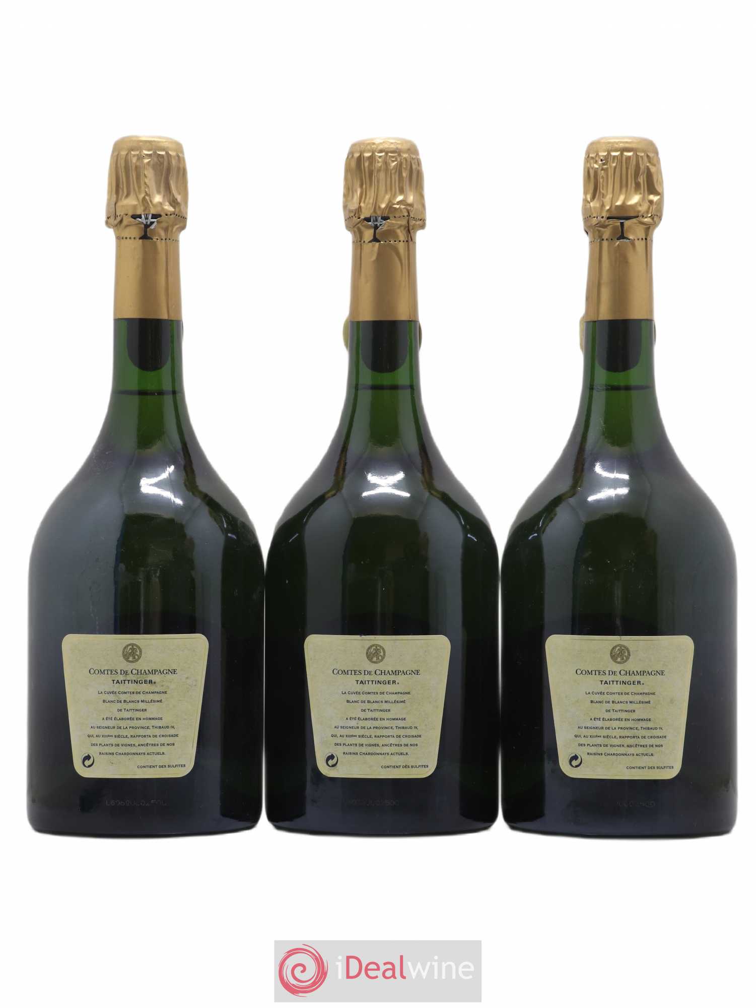 Comtes de Champagne Taittinger Blanc de Blancs 1996 - Lot of 3 bottles - 1