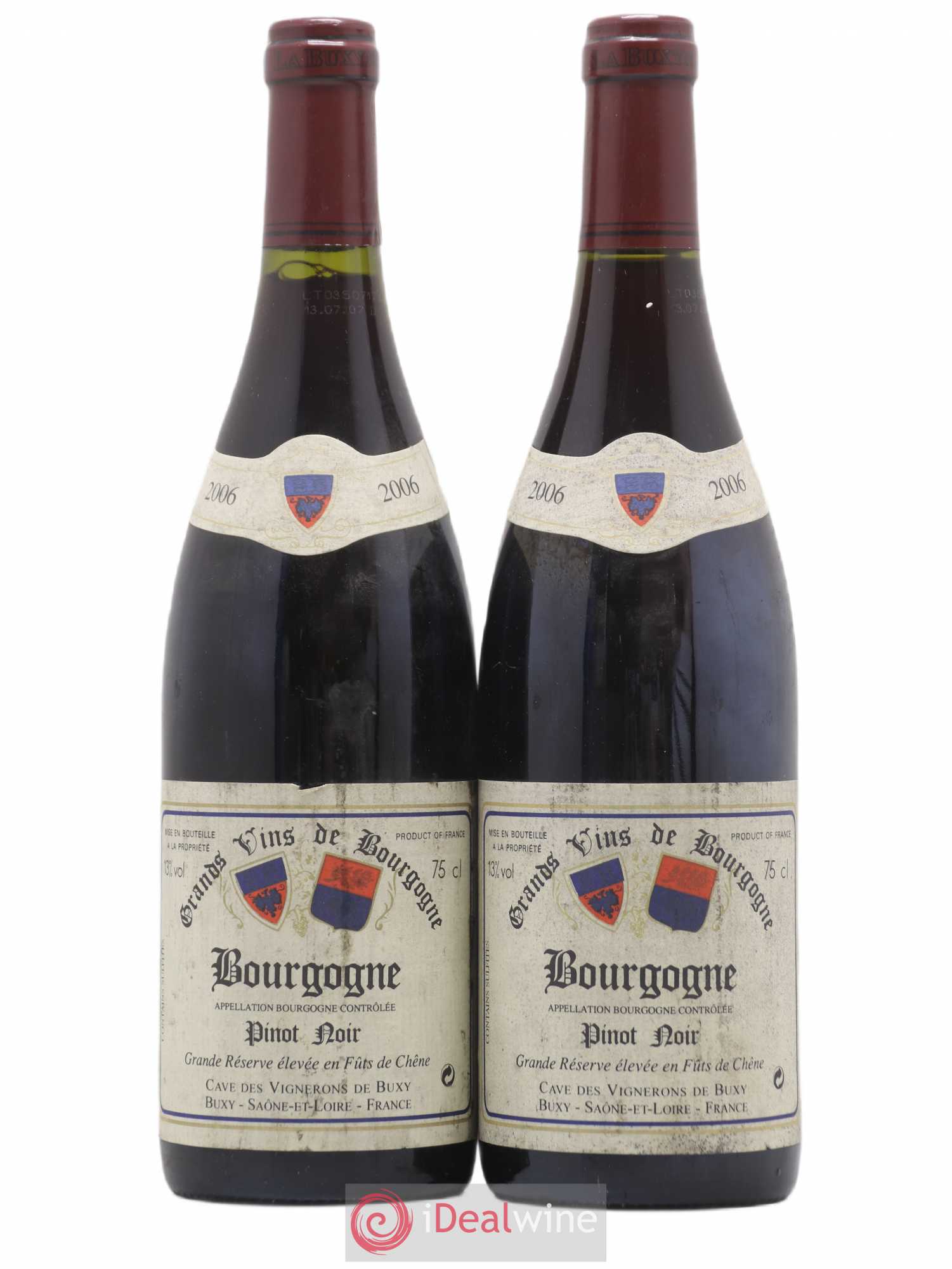 Bourgogne Pinot Noir Cave Des Vignerons De Buxy (sans prix de réserve) 2006 - Posten von 2 Flaschen - 0