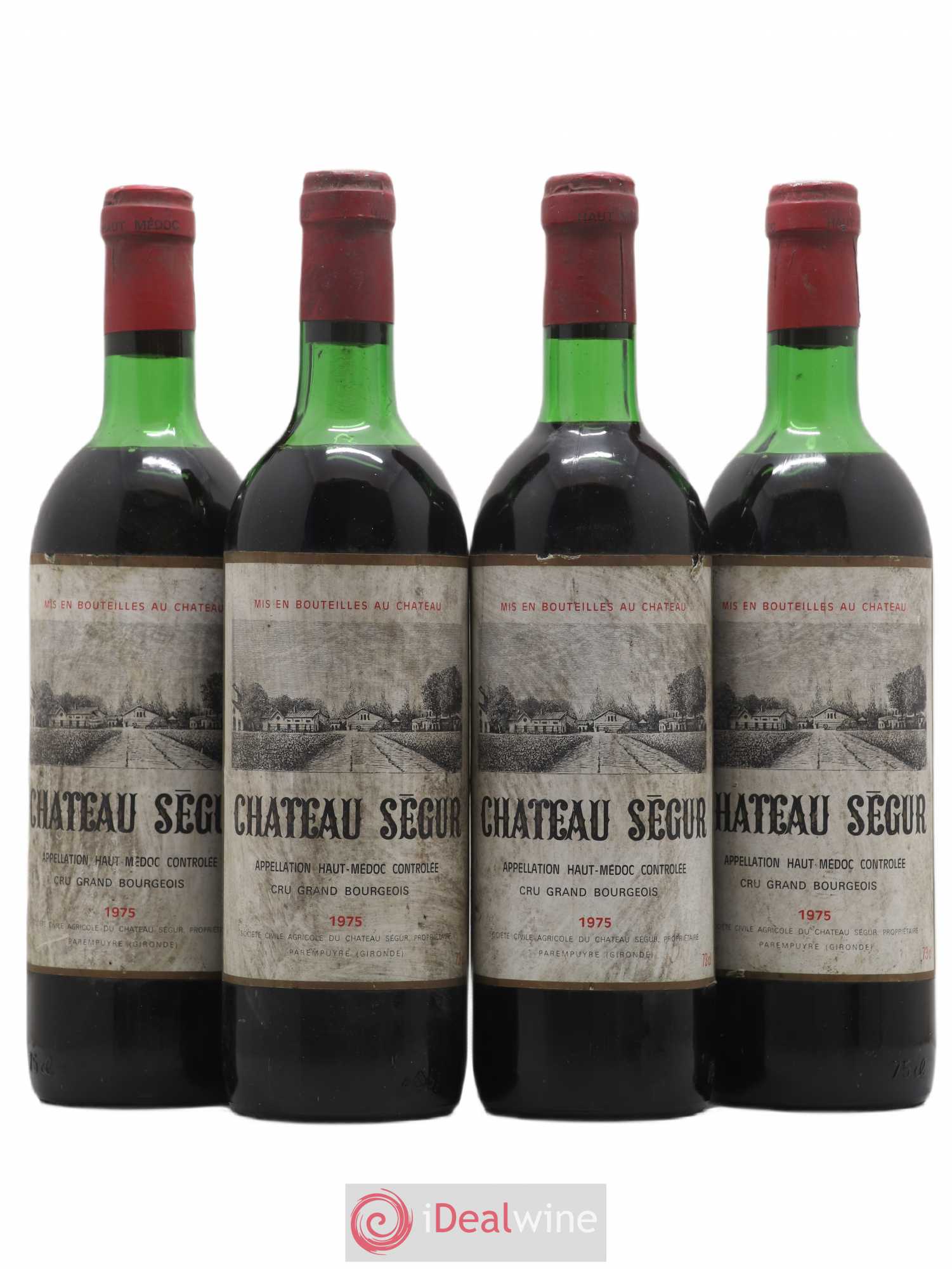 Château Ségur Cru Bourgeois 1975 - Lot de 4 bouteilles - 0