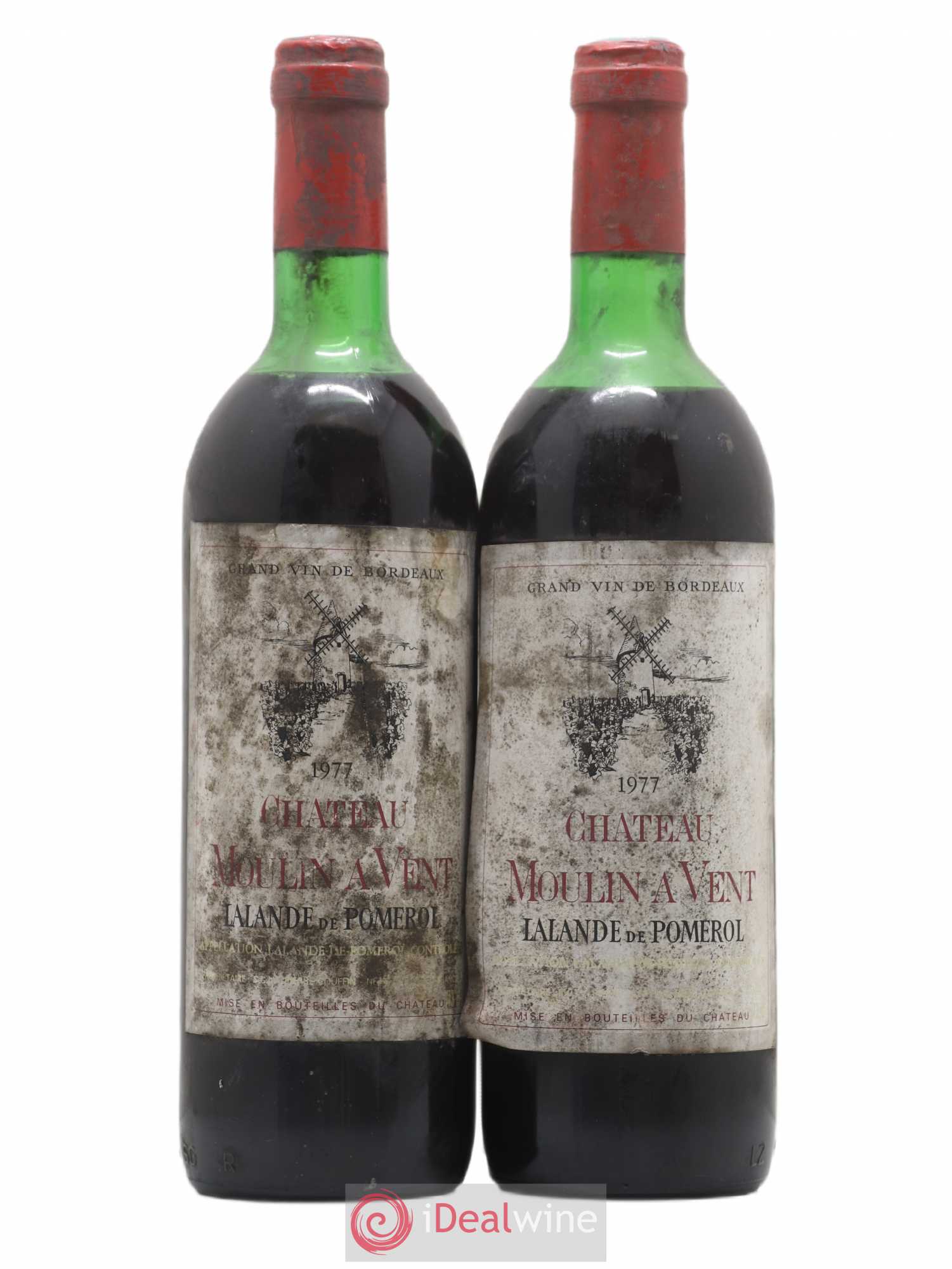 Lalande-de-Pomerol Château Moulin À Vent 1977 - Posten von 2 Flaschen - 0