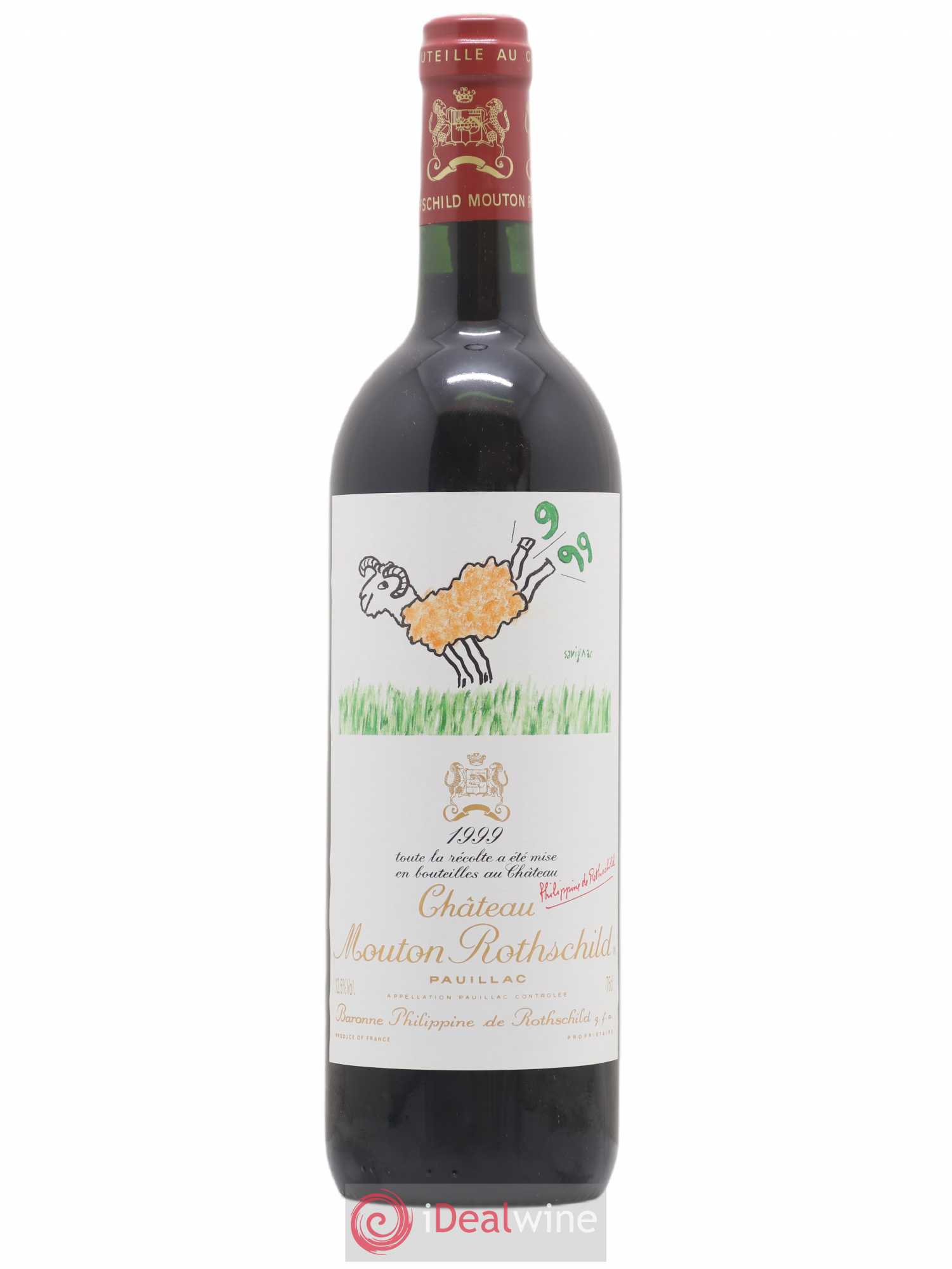 Château Mouton Rothschild 1er Grand Cru Classé 1999 - Lot de 1 bouteille - 0
