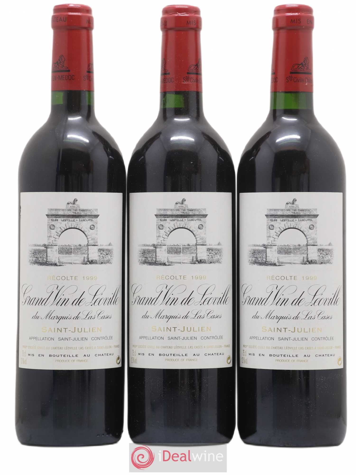 Château Léoville Las Cases 2ème Grand Cru Classé 1999 - Lot de 3 bouteilles - 0