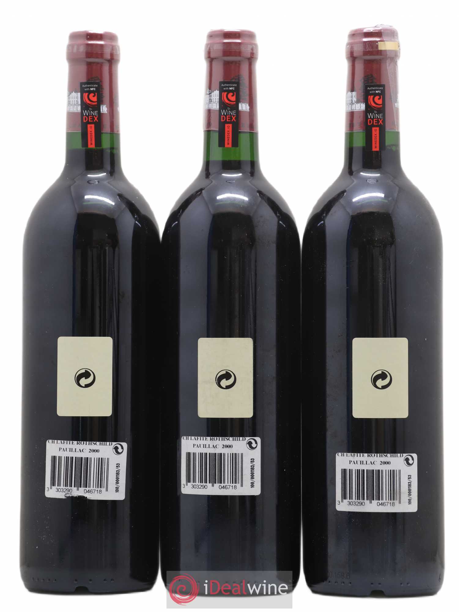Château Lafite Rothschild 1er Grand Cru Classé 2000 - Lot de 3 bouteilles - 1