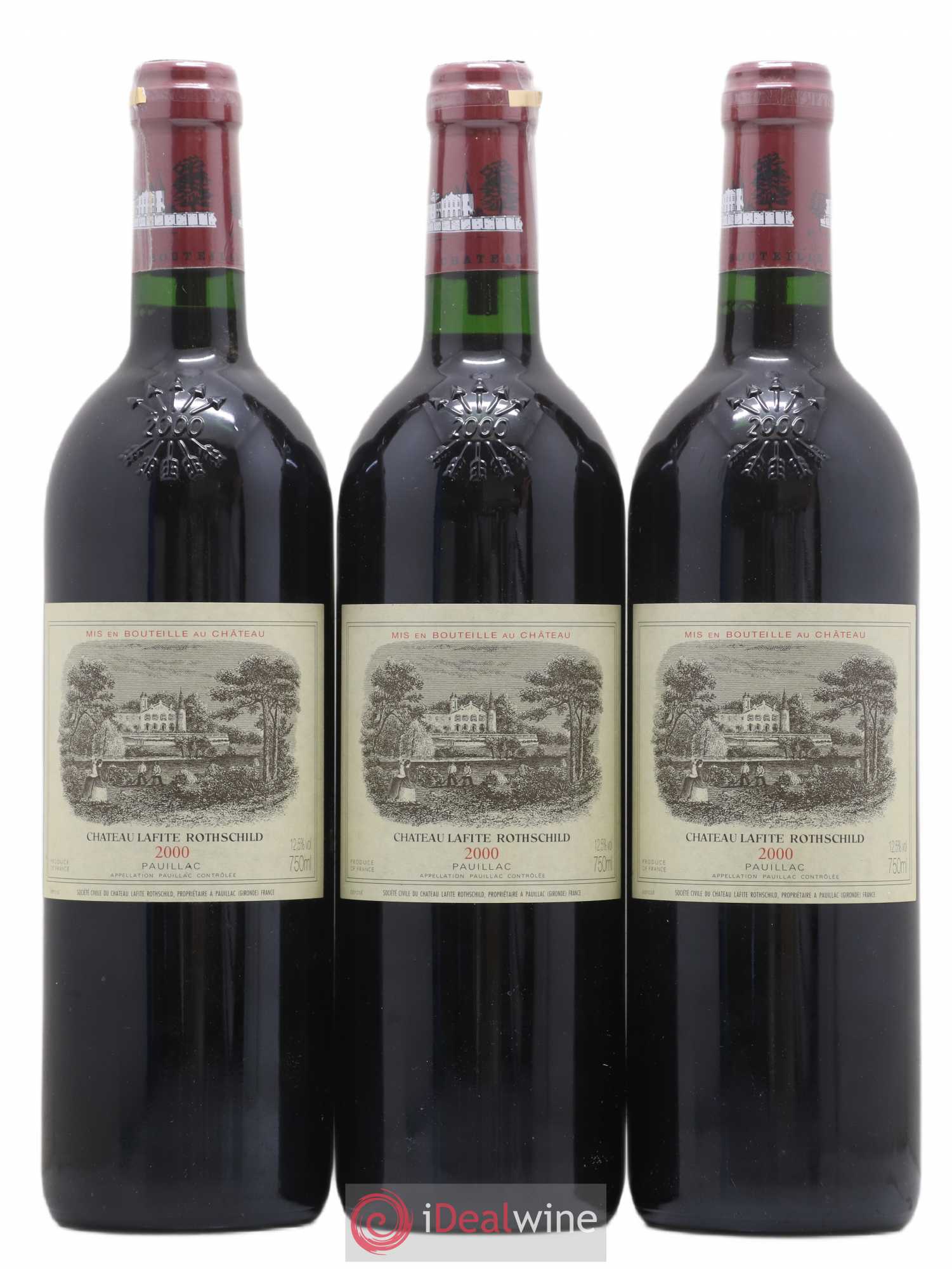 Château Lafite Rothschild 1er Grand Cru Classé 2000 - Lot de 3 bouteilles - 0