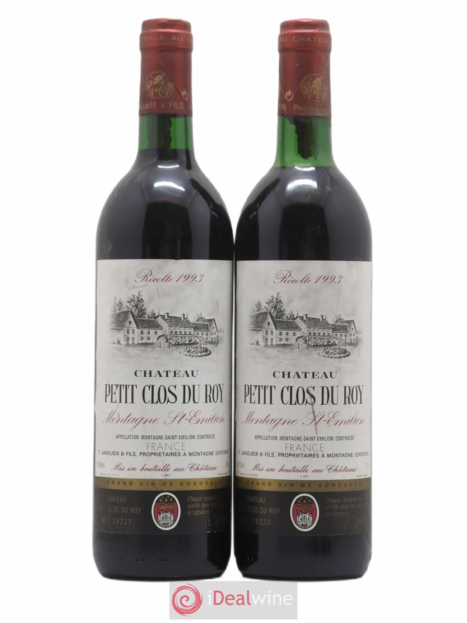 Montagne Saint-Émilion Château Petit Clos du Roy (sans prix de réserve) 1993 - Posten von 2 Flaschen - 0