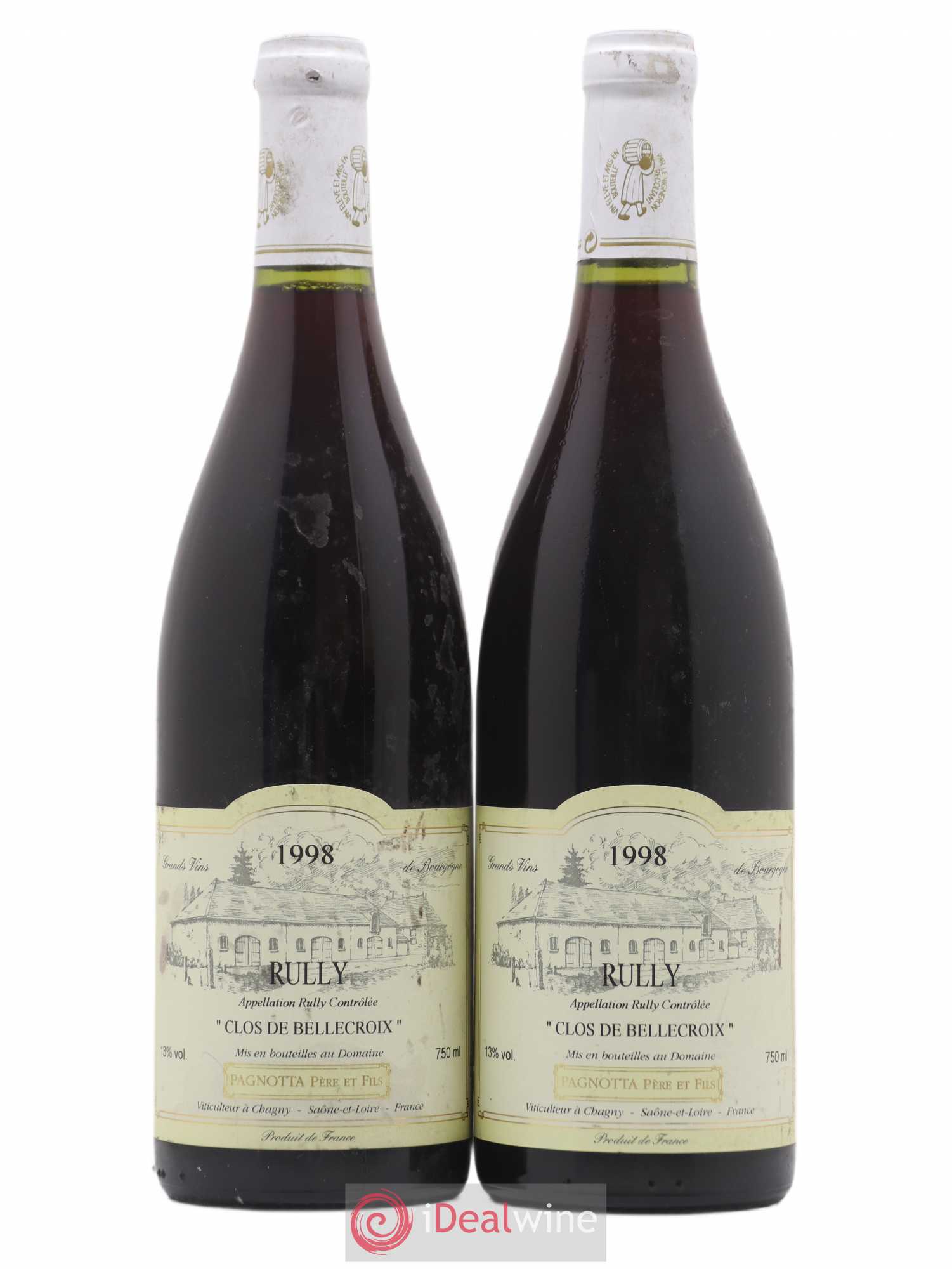 Rully Clos de Bellecroix domaine Pagnotta Père et Fils (sans prix de réserve) 1998 - Posten von 2 Flaschen - 0