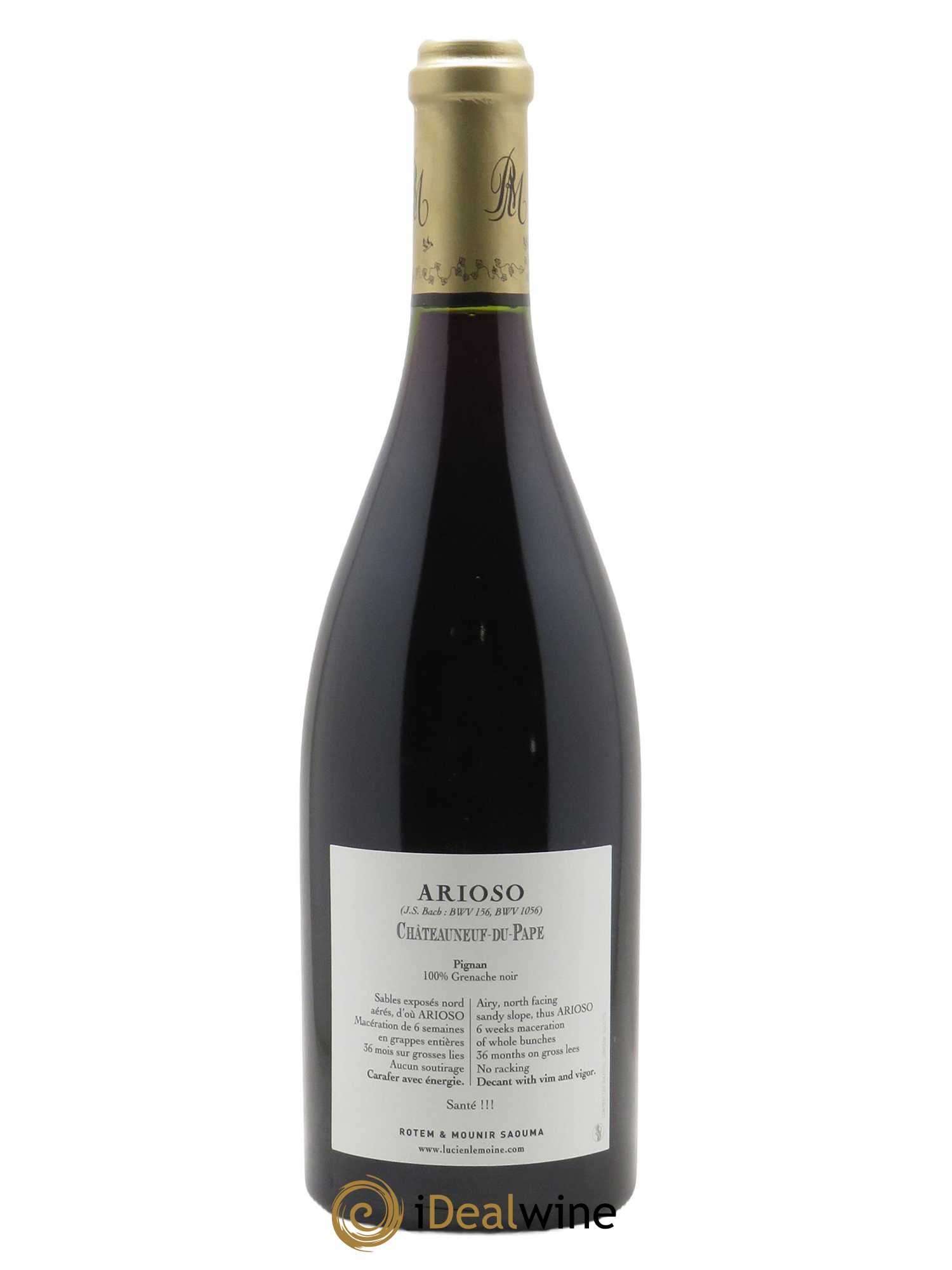 Châteauneuf-du-Pape Arioso Rotem & Mounir Saouma 2018 - Lot of 1 bottle - 1