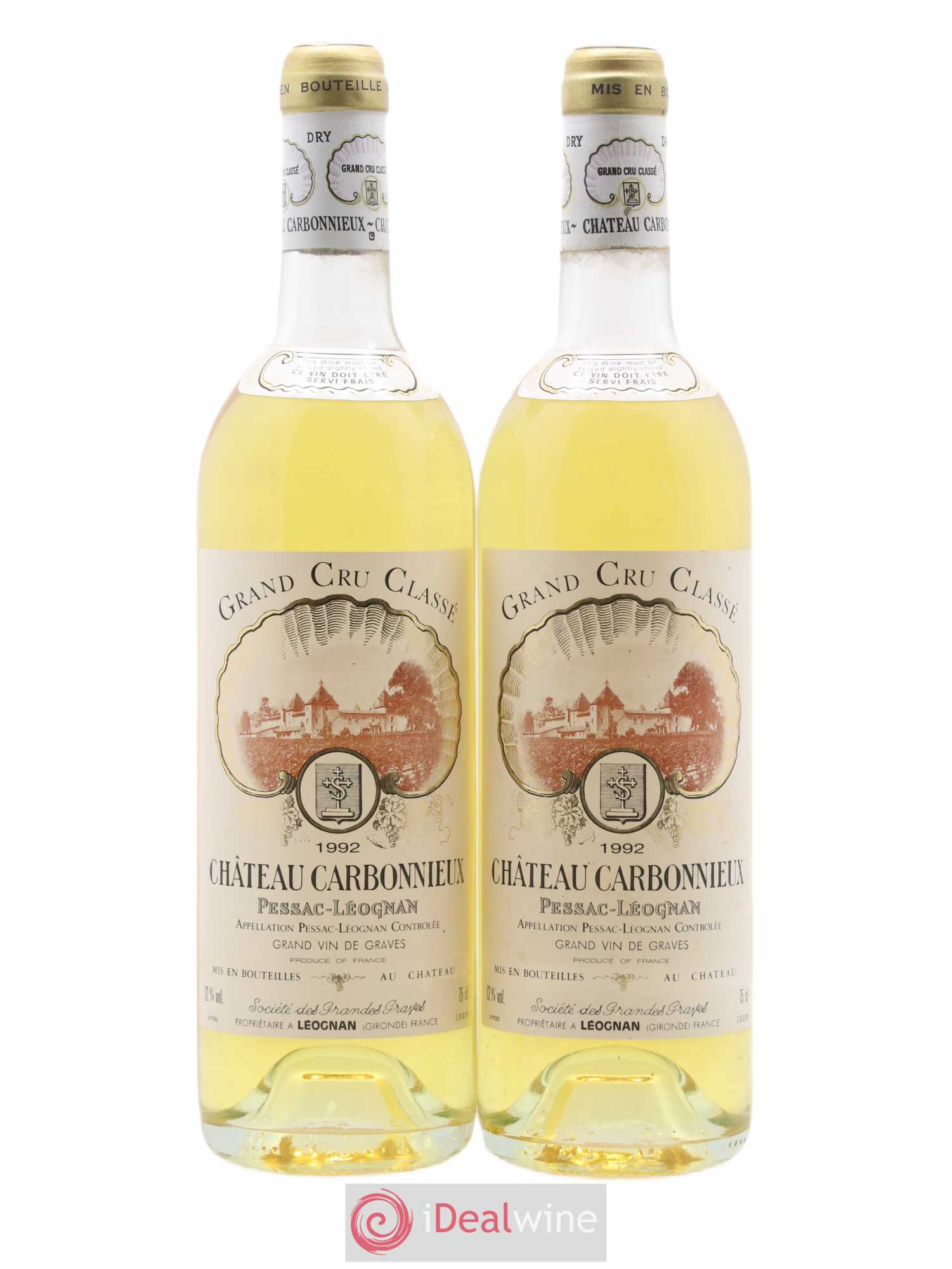 Château Carbonnieux Cru Classé de Graves 1992 - Lot de 2 bouteilles - 0