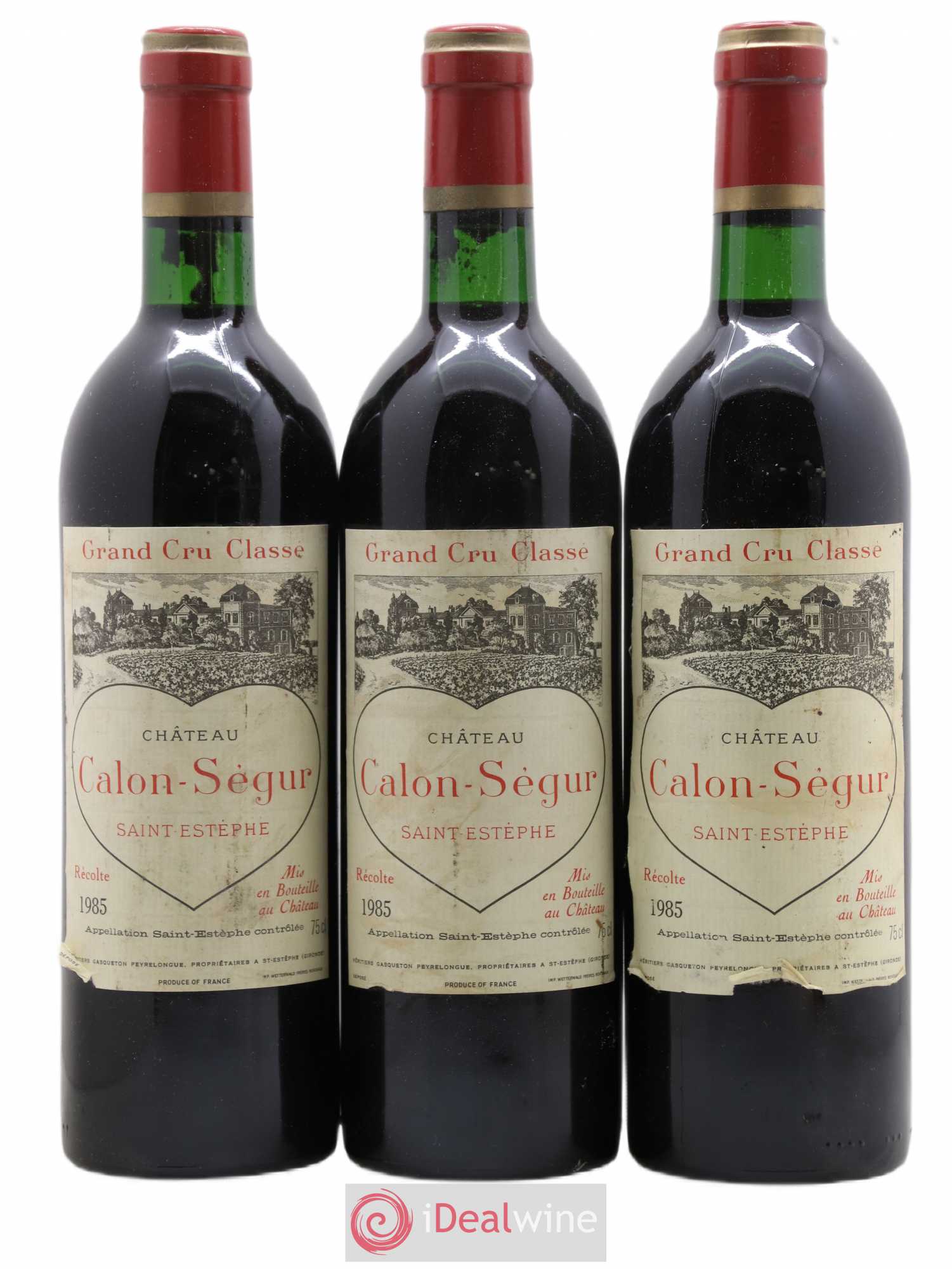 Château Calon Ségur 3ème Grand Cru Classé 1985 - Lot de 3 bouteilles - 0