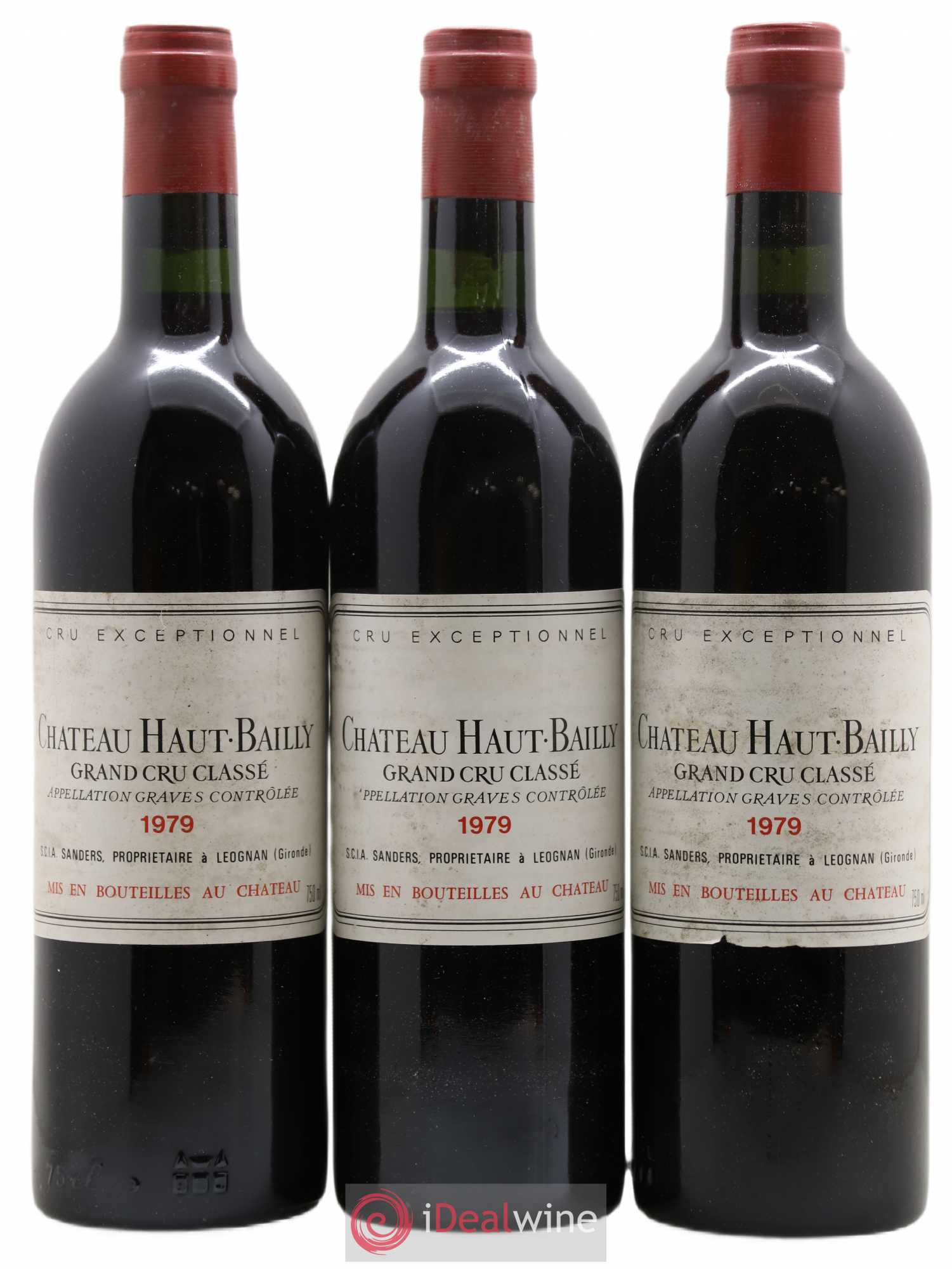 Château Haut-Bailly Cru Classé de Graves 1979 - Lot de 3 bouteilles - 0