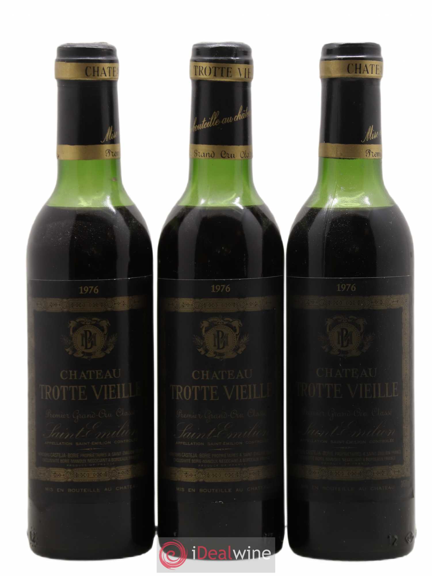 Château Trotte Vieille 1er Grand Cru Classé B 1976 - Lot de 3 demi bouteilles - 0