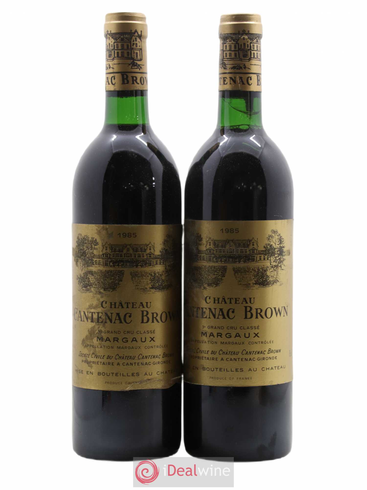Château Cantenac Brown 3ème Grand Cru Classé 1985 - Lot de 2 bouteilles - 0