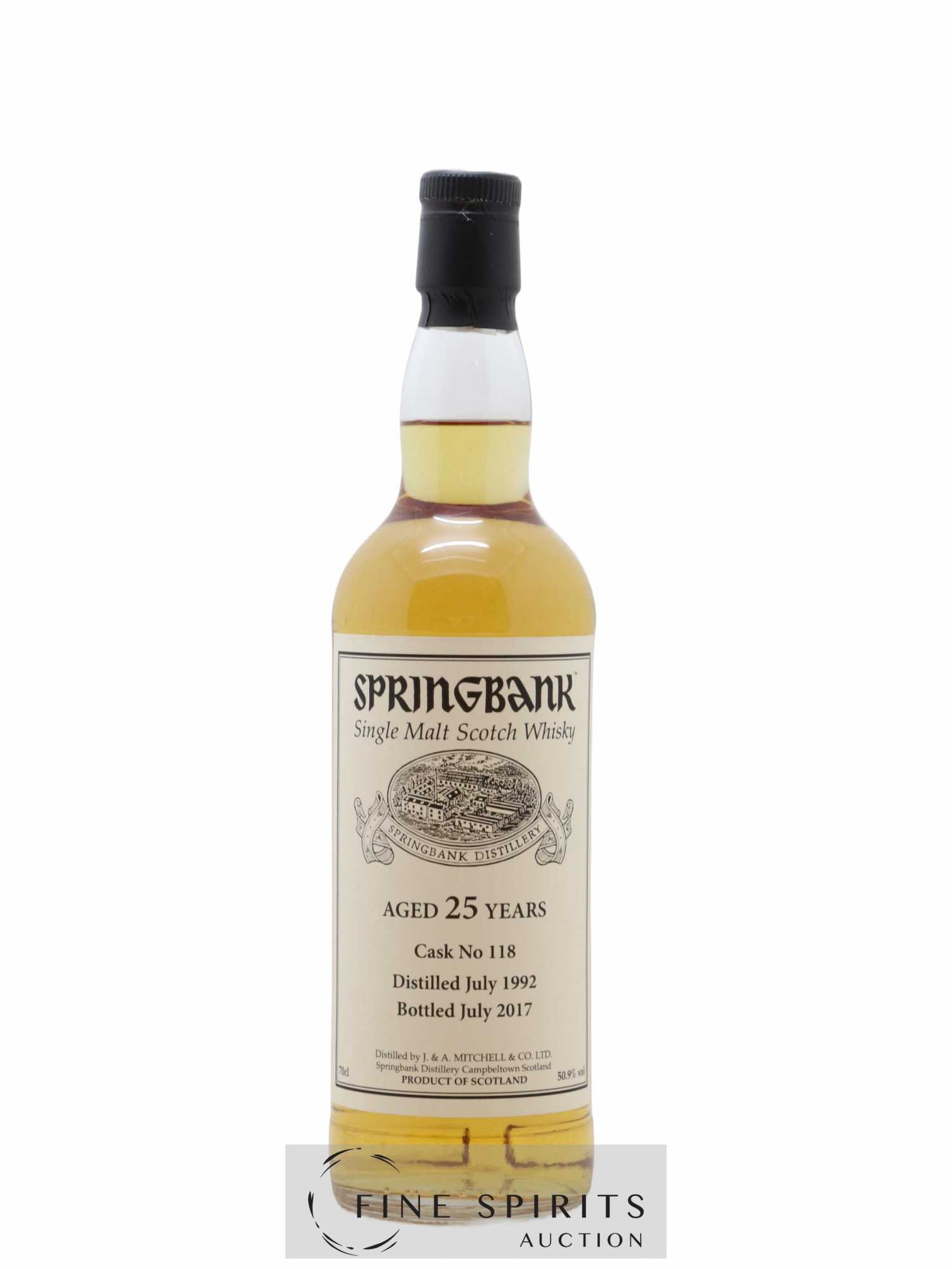 Springbank 25 years 1992 Of. Cask n°118 - bottled 2017 - Lot de 1 bouteille - 0