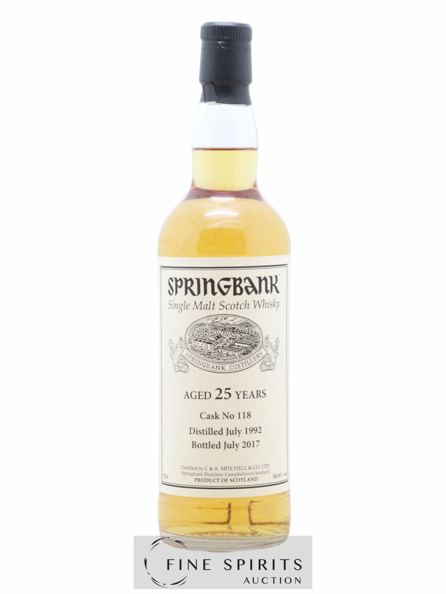 Springbank 25 years 1992 Of. Cask n°118 - bottled 2017 - Lot de 1 bouteille - 0